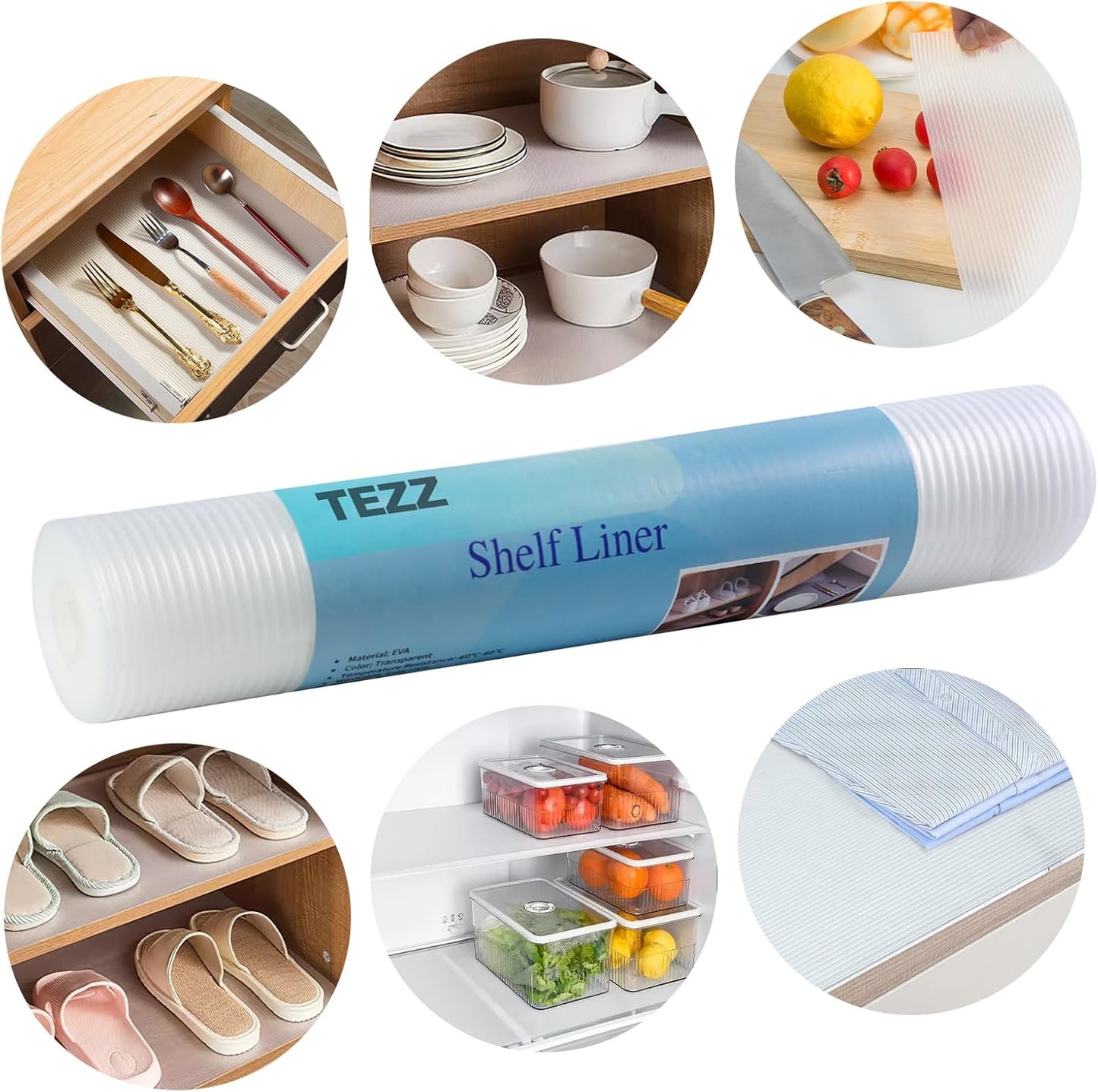 2 Rolls Shelf Liner, 14 Inches x 20 FEET Non-Slip Kitchen Cabinet Liner, Washable Oil-Proof Non-Adhesive Contact Paper for Kitchen Drawer, Cabinet, Shelves, Refrigerator, Storage, Desks, coutertops