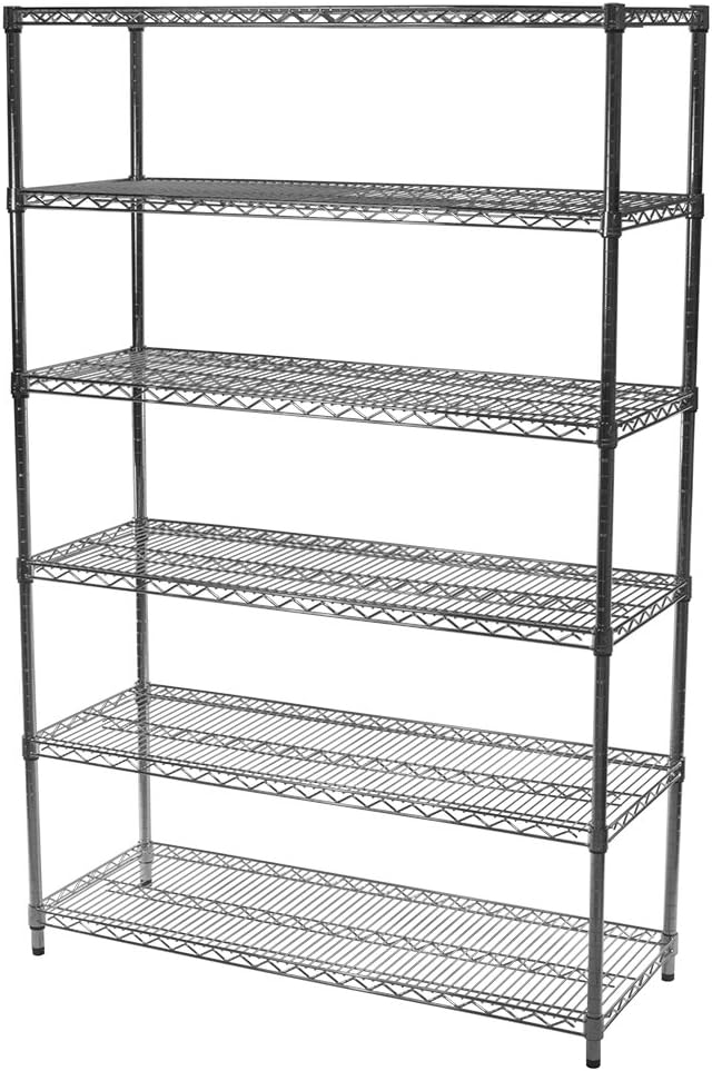 Shelving Inc. 18" d x 30" w x 54" h Chrome Wire Shelving with 6 Tier Shelves, Weight Capacity 800lbs Per Shelf