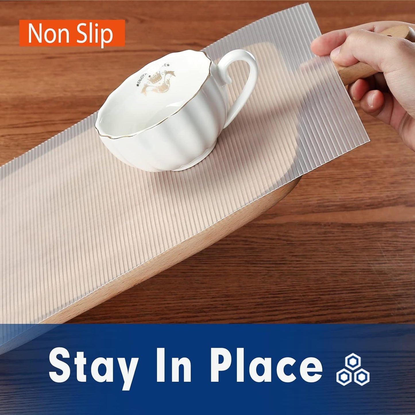 Shelf Liner, Drawer Liner, 2 Rolls x 12 Inches x 20 FT Cabinet Liner for Kitchen Cabinets Non-Adhesive Shelf Liners, Waterproof Shelf Paper with Non-Slip, Durable Liners, Clear