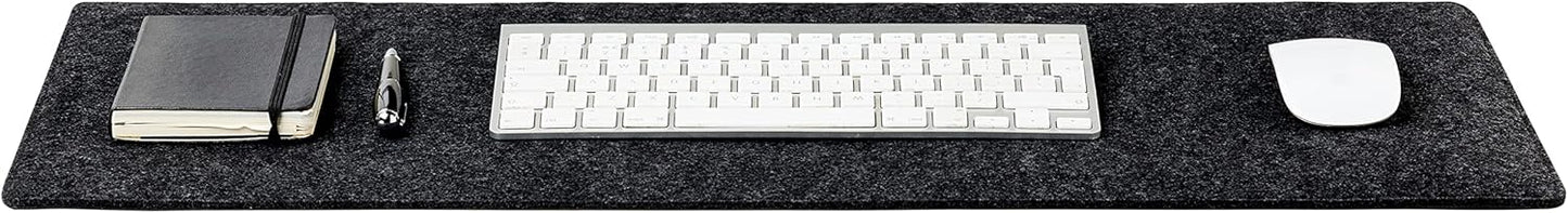 Premium Felt Desk Mat | Small 12" x 27.5" Multifunctional Desk Pad for Home Office | Dark Gray