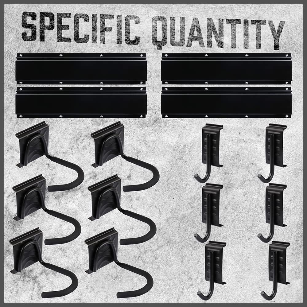 HORUSDY Stainless Steel Bike Storage Rack, 6 Bike Storage Hanger Wall Mount and 6 Helmets Hooks for Home & Garage Holds Up to 600lbs, Black