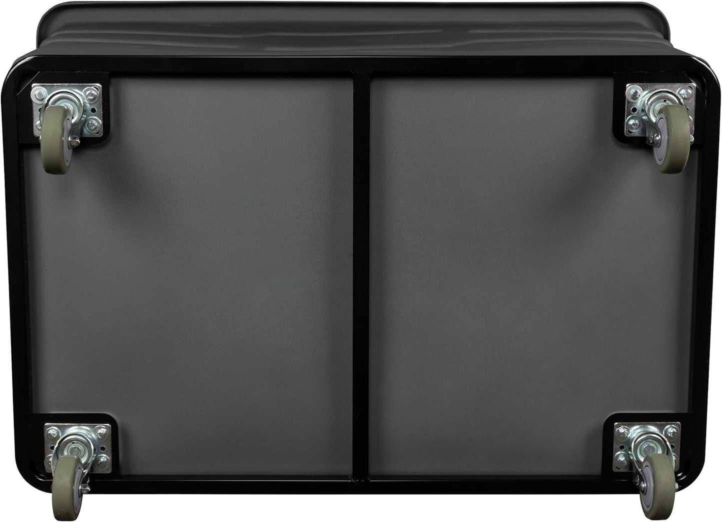 Commercial 20 Bushel Utility Cart with Steel Base, Poly Box Basket Truck, Laundry Cart, and Rolling Trash Bin, 51.5-Inch x 35.5-Inch x 36-Inch, 1000 Pound Weight Capacity, Gray