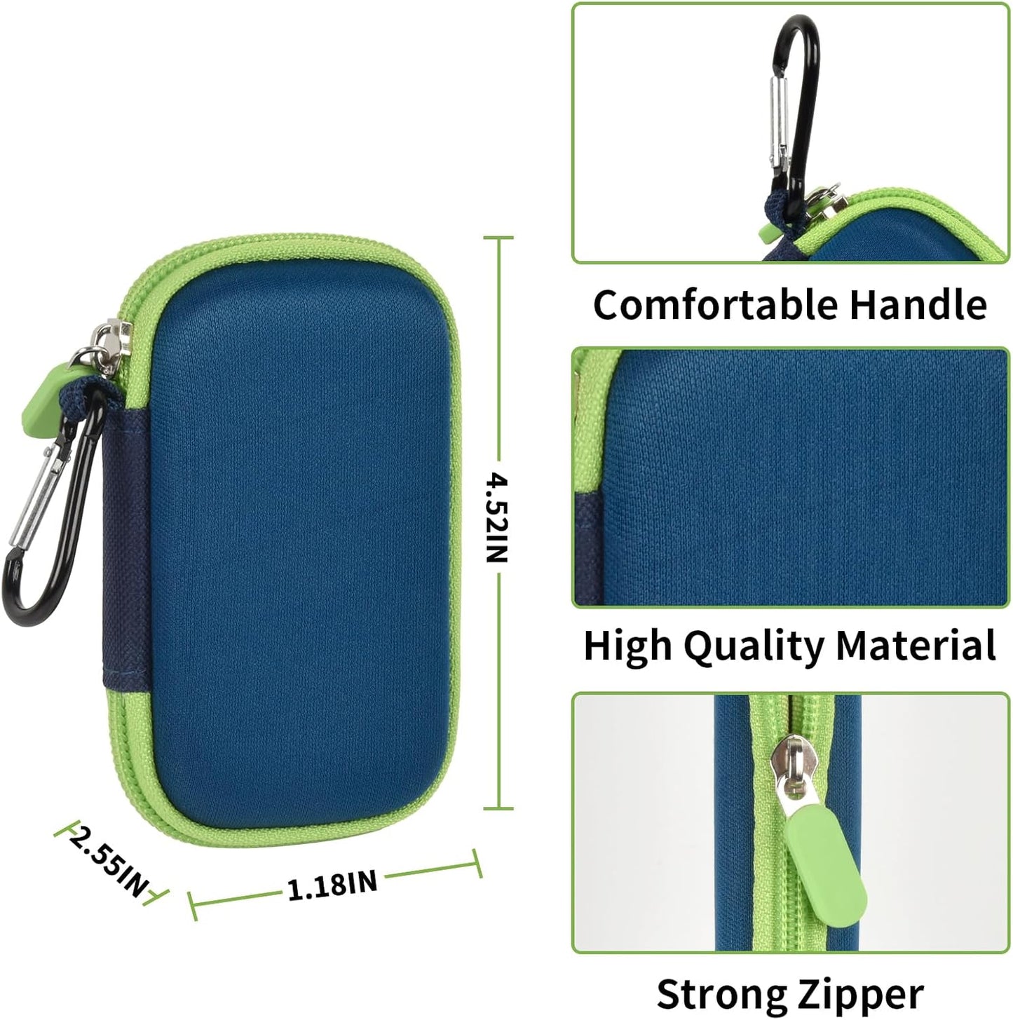 Case Compatible with SanDisk 1TB 2TB 500GB 4TB/for SanDisk PRO Extreme Portable SSD, External Solid State Hard Drive Storage Holder for SDSSDE61/ SDSSDE60/ SDSSDE81/SDSSDE30/SDSSDE60 (Box Only)(Green)