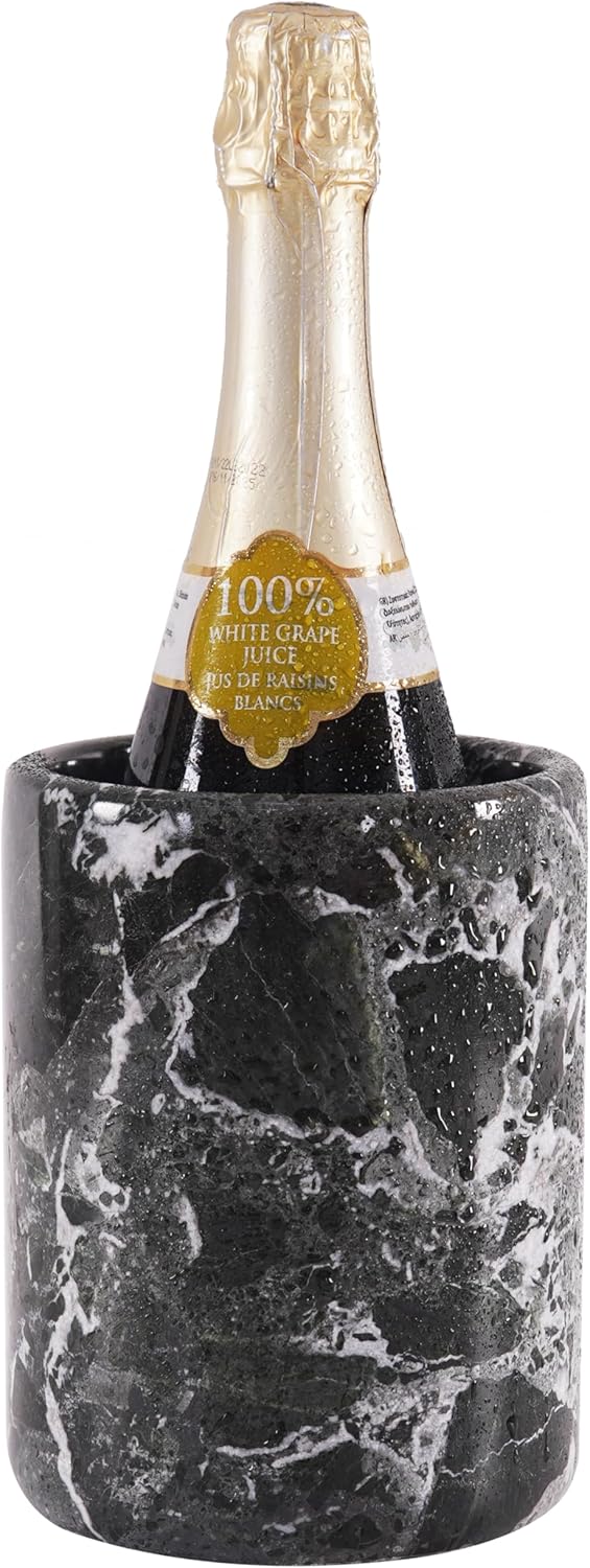 Radicaln Marble Wine Chiller Black 6.5" Inches Handmade Beverage Cooler For Bar Accessories, Wine Chiller For Champagne, Wine Bottle Cooler for Christmas Decor