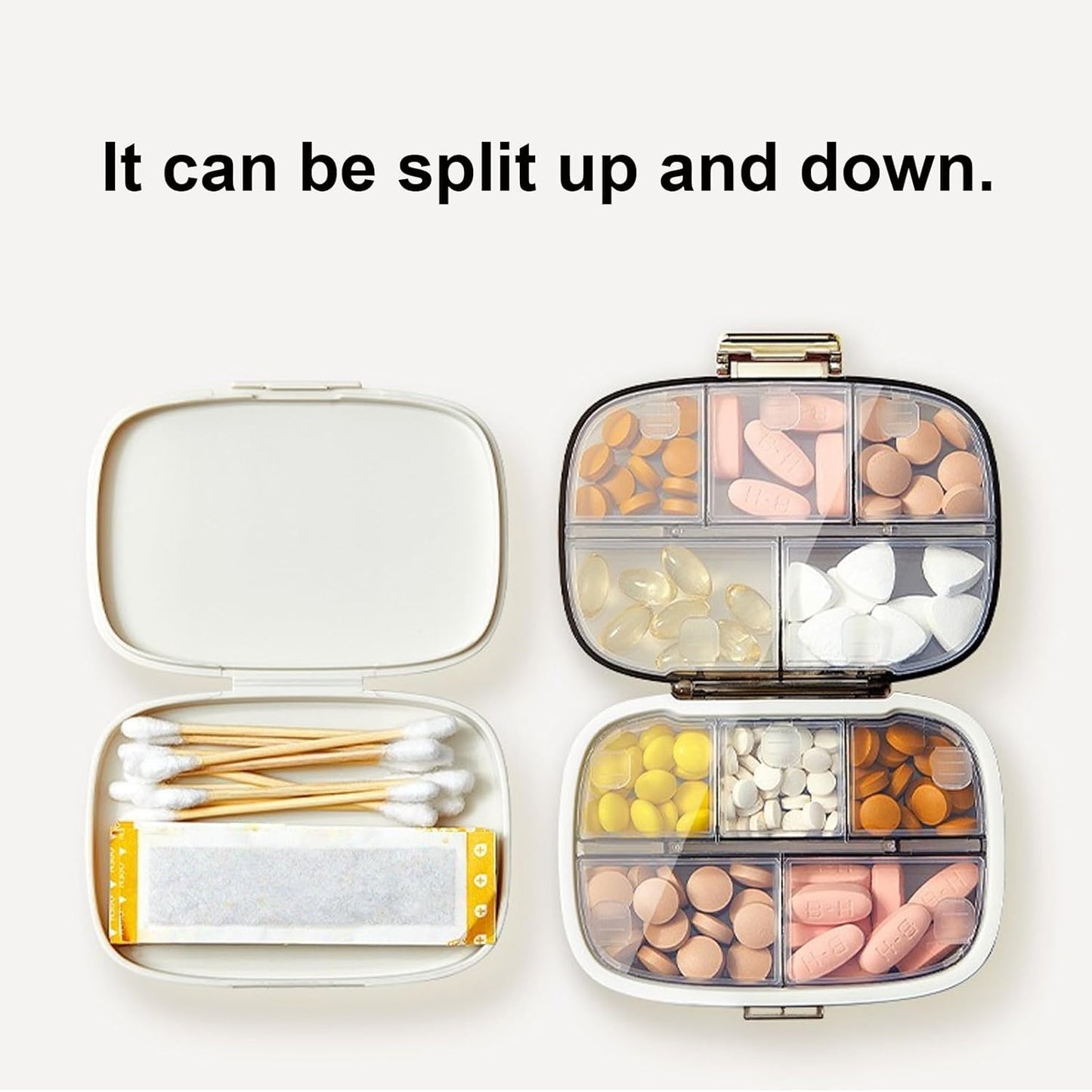 Pill Organizer Case, Small Travel Medicine Holder Container for 7 Days, Cute Medication, Box Portable Cases for Daily Use