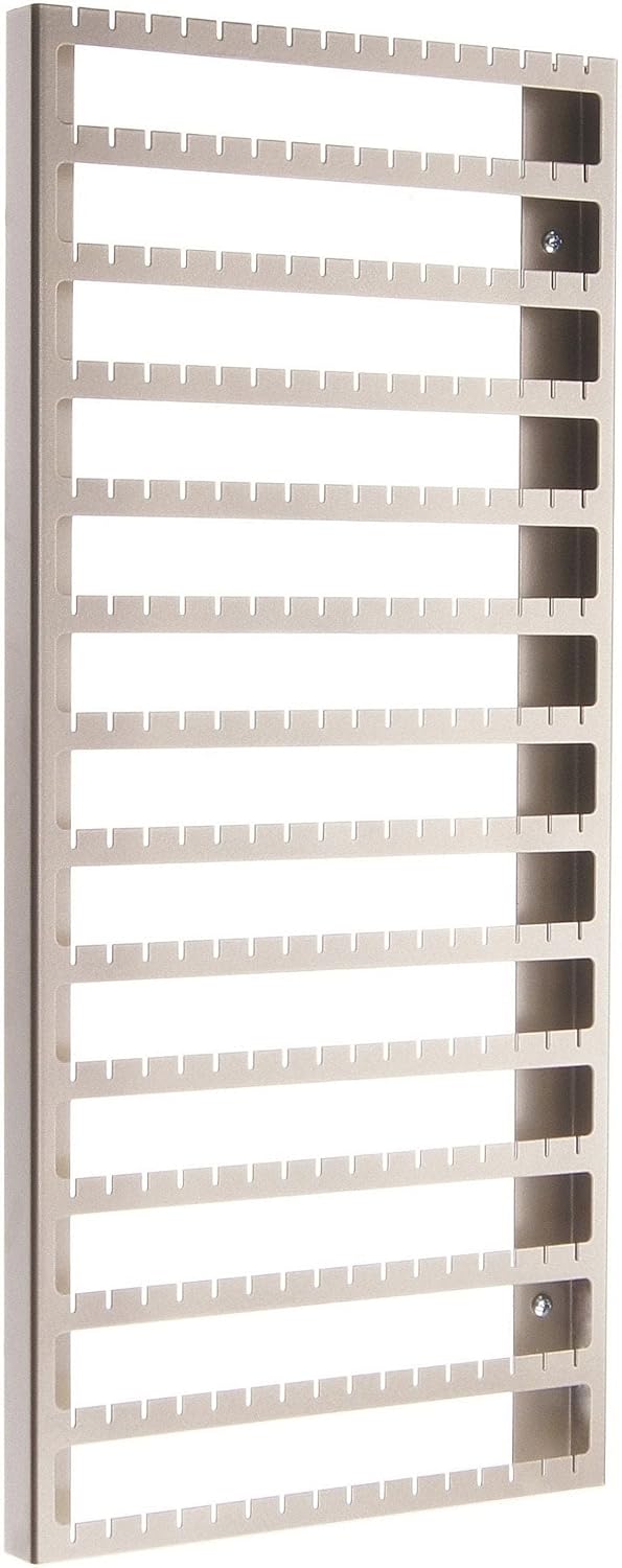 Angelynn's Wall Mounted Earring Holder Organizer Display for Women Small Earrings ONLY, Post Stud Dangle Pierced Earrings, Hanging Closet Jewelry Storage Rack, Luka Large Satin Nickel Silver 9"x20"
