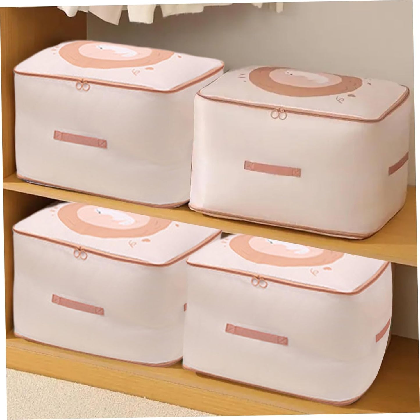 Self-Compression Comforter Storage Bag, 21.3x16.1x19.7 Inch Heavy Duty Zippered Organizer for Bedding & Clothes