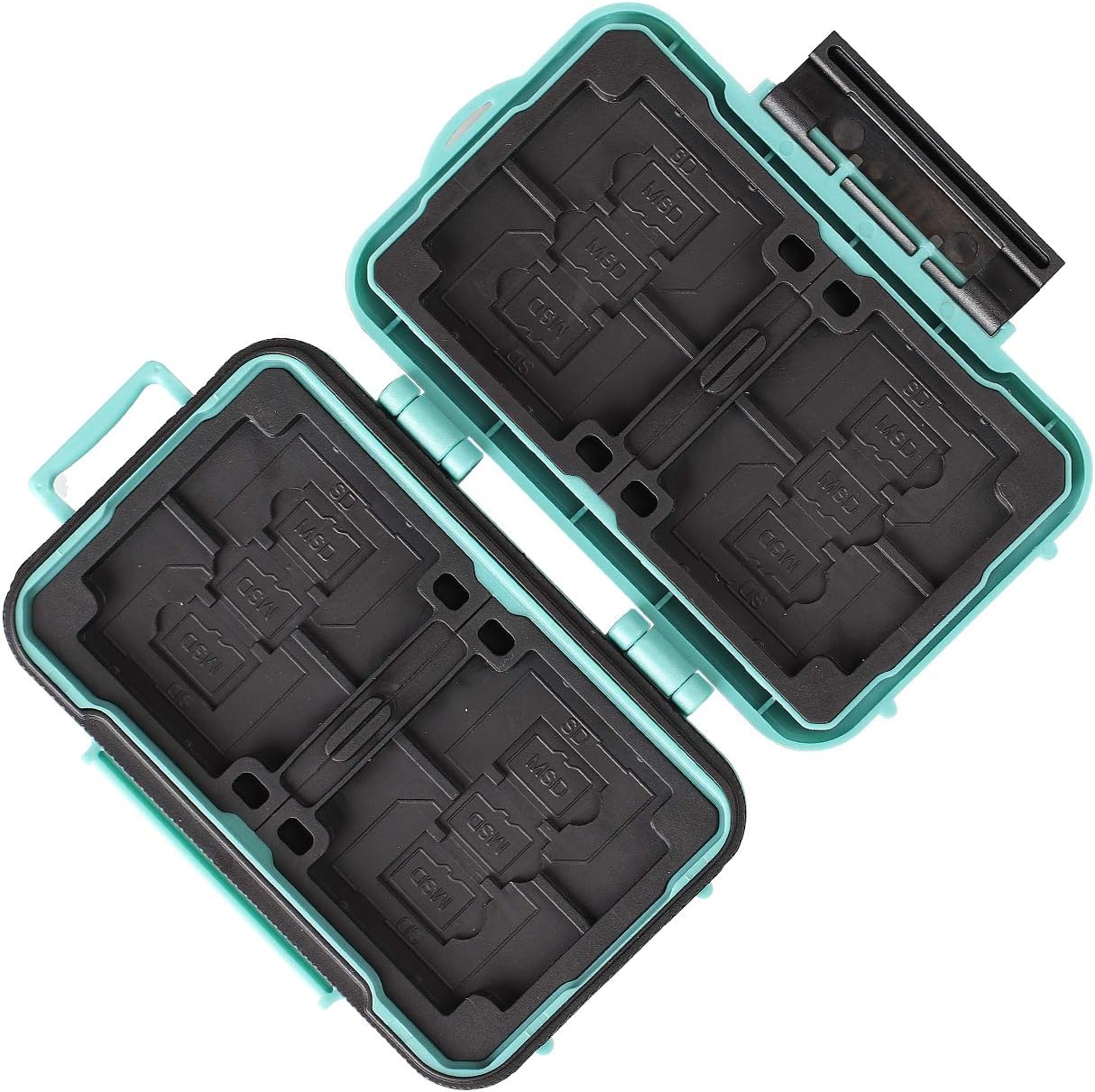 LYNCA 24 Slots Camera Memory Card Case Holder Water-Resistant Anti-Shock SD Card Case Holder Wallet for 8 SD Cards 4 CF Cards 12 Micro SD/TF Cards Storage Box, Compact Memory Cards Wallet (Green)