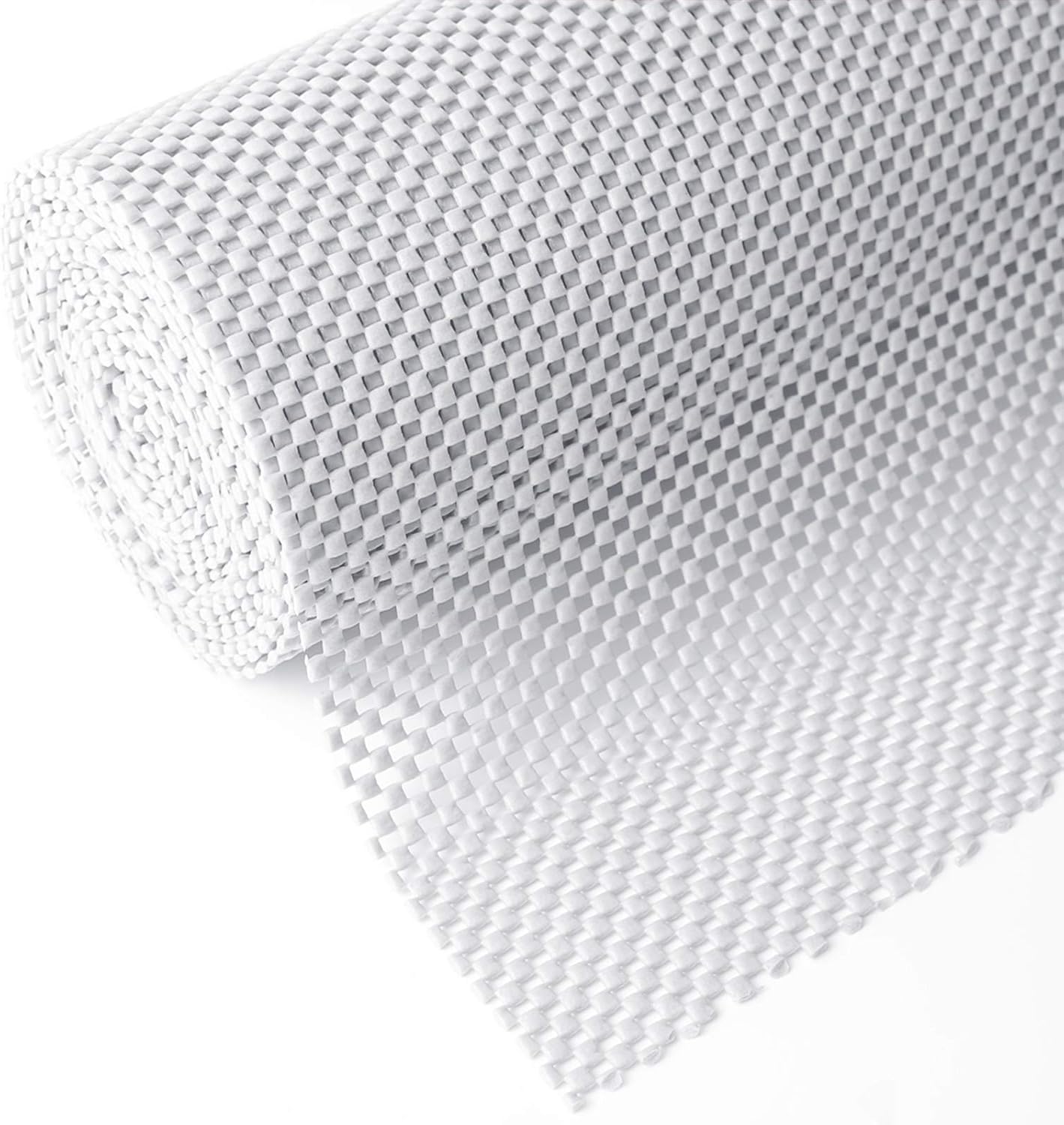 Shelf Cupboard Liner, Cabinet Drawer Liners Non Adhesive 12 Inches x 20 Feet for Kitchen Cabinets, Strong Grip Durable Non Slip for Storage Desks Kitchenware Tableware, Easy to Install, White