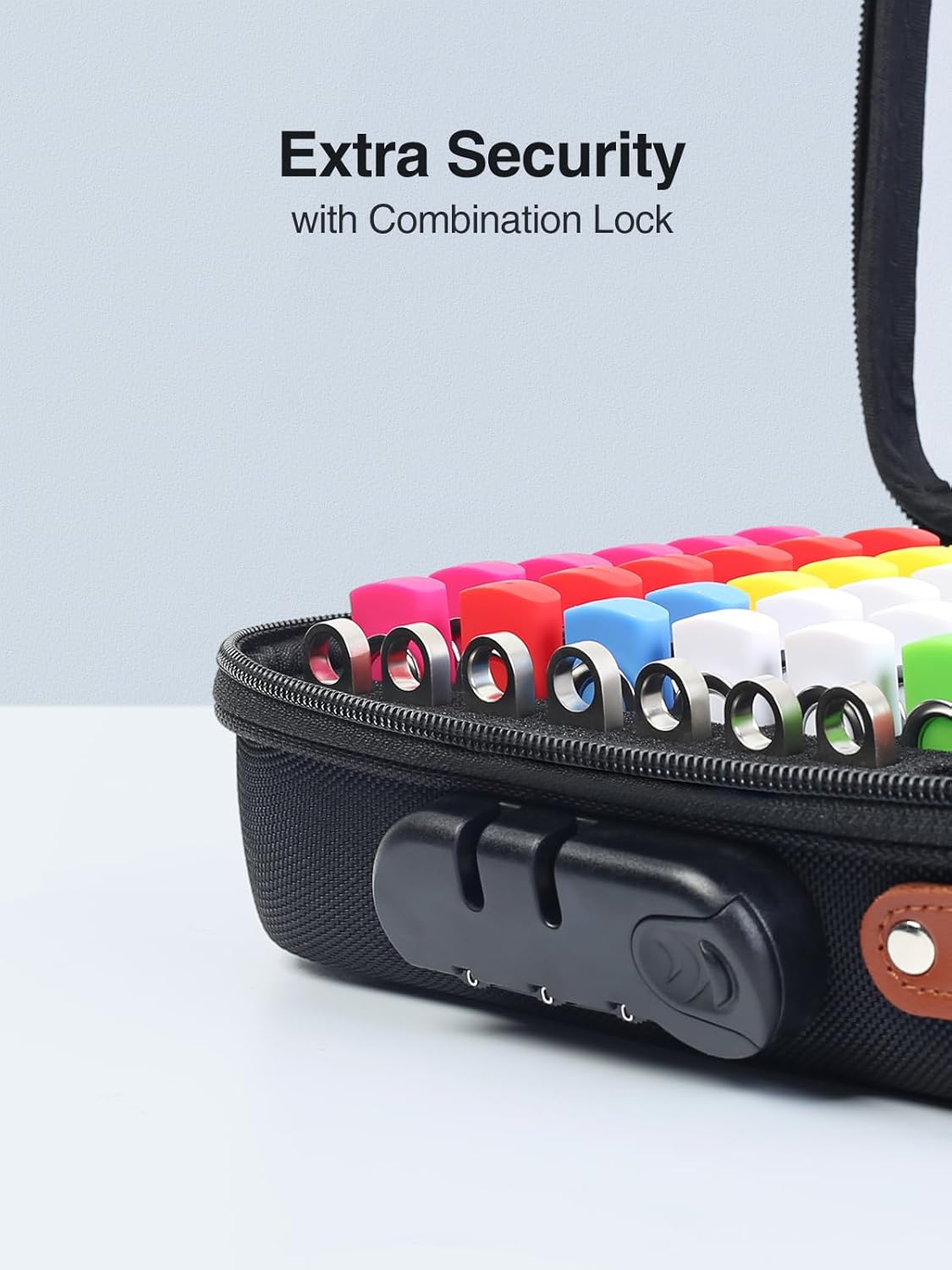 Luxtude Flash Drive Case with Combination Lock (112 Labels Included)