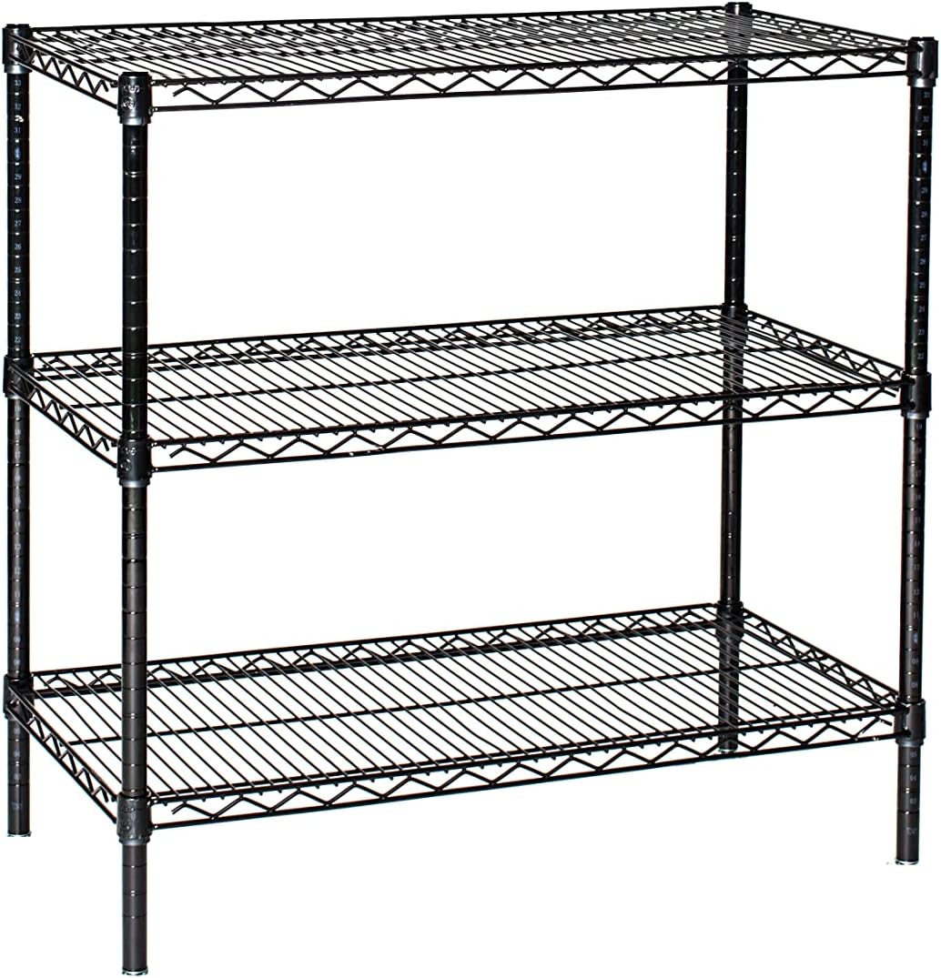 Omega 24" Deep x 54" Wide x 36" High 3 Tier Black Starter Shelving Unit