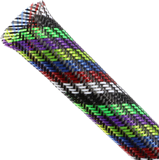 Braided Cable Sleeving, PET Expandable Braided Cable Sleeve, Flexible Mesh Sleeving Cord Management for Audio Video and Other Home Device, Cord Protector from Pets (Multiple Colors, 1/2" x 25ft)