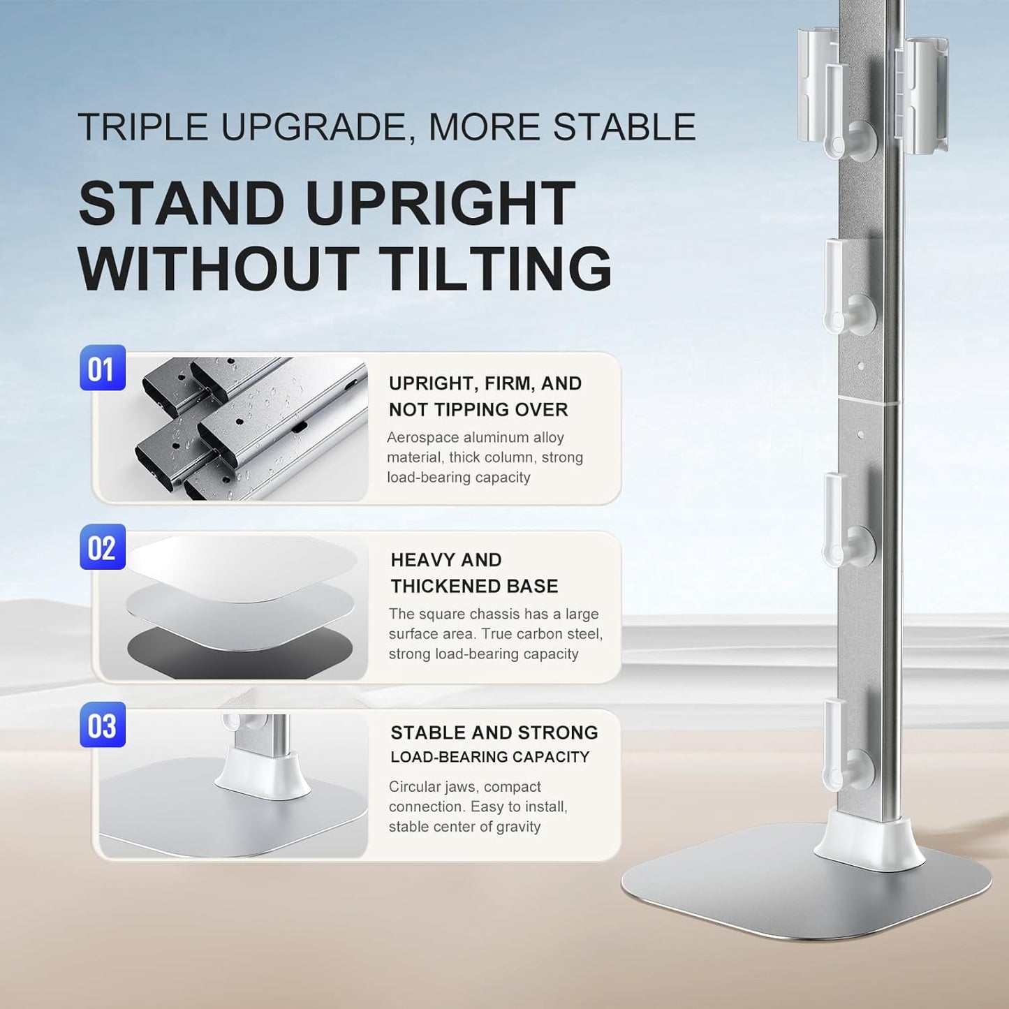 Vacuum Stand Compatible for Dyson V15 V12 V11 V10 V8 V7 V6, Bracket Made of Aviation Aluminum Alloy Material Compatible with All Handheld Cordless Vacuum Cleaners, with A Hidden Power Cord Design
