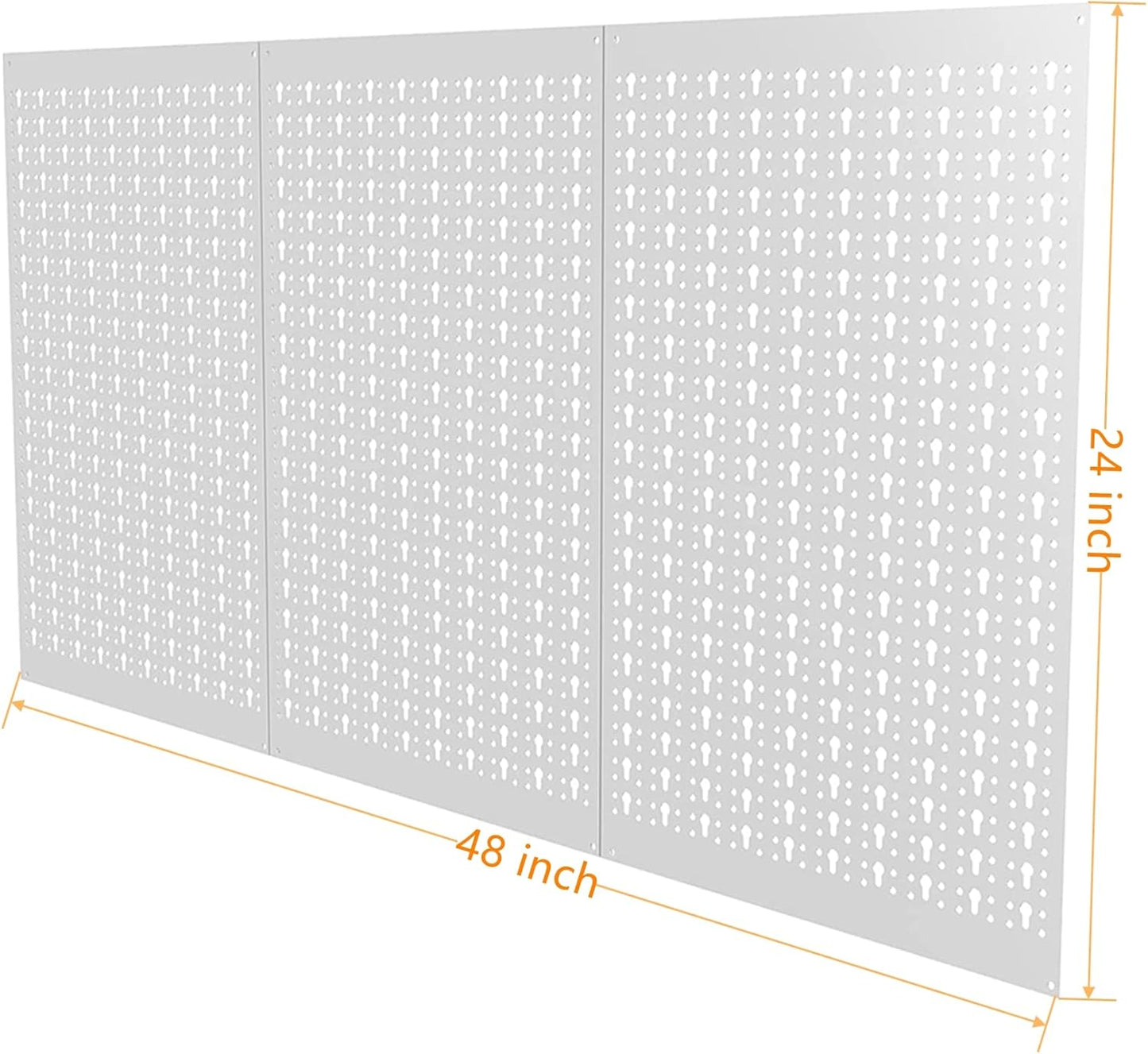 TORACK 3 PCS Metal Pegboard Panels(16x24 inch) for Wall Garage Tools Storage Pegboard for Workbench, Modular Peg Board Tool Organizer Board Kit(Pack of 3, Grey)