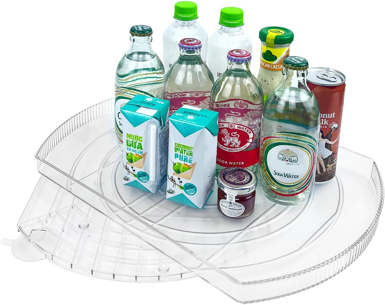 360° Rotating Lazy Susan Turntable - Multifunctional Rectangular Organizer 16.5" x 11.1" for Refrigerator, Cabinet, Pantry, and Kitchen Countertop (1 Pack)