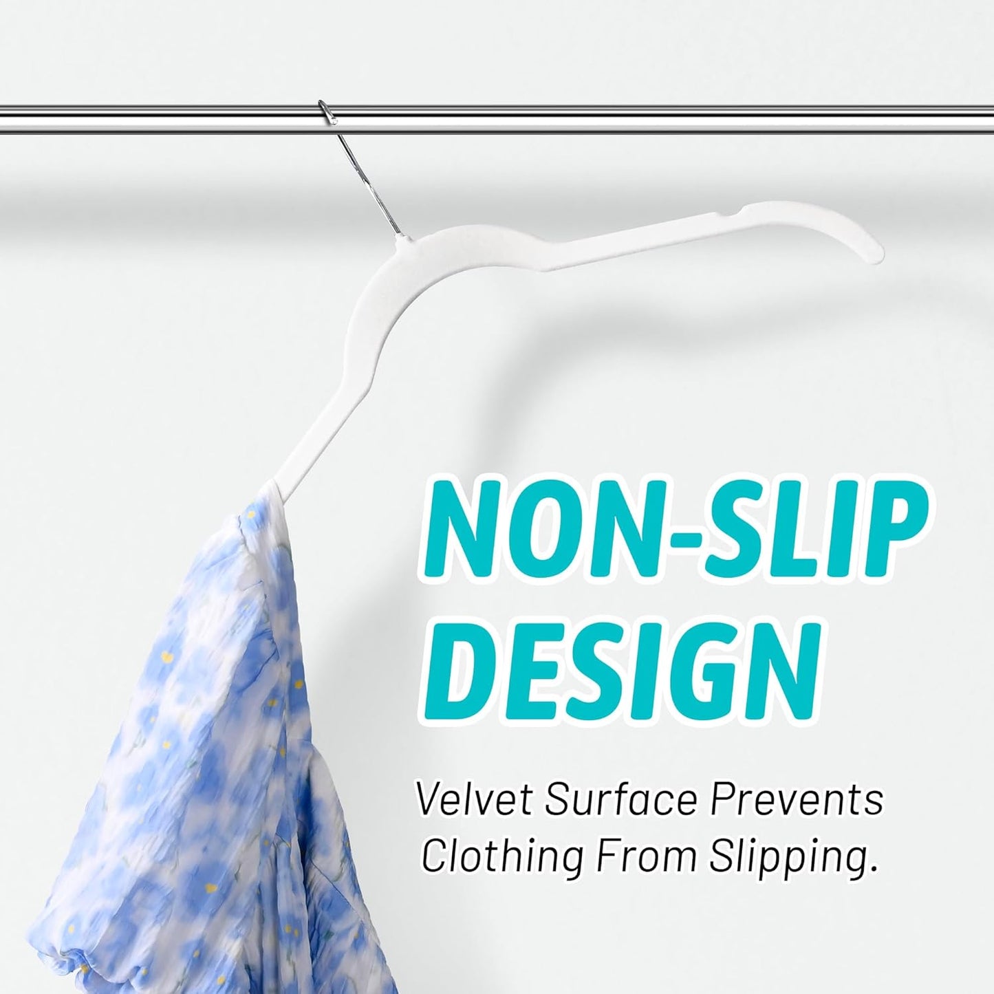 Premium Velvet Shirt Hangers 30 Pack, Non-Slip 360° Swivel Hook Slim Felt Hanger, Space Saving Flocked Hangers for Tank Tops, Blouses, Strappy Dresses(White)