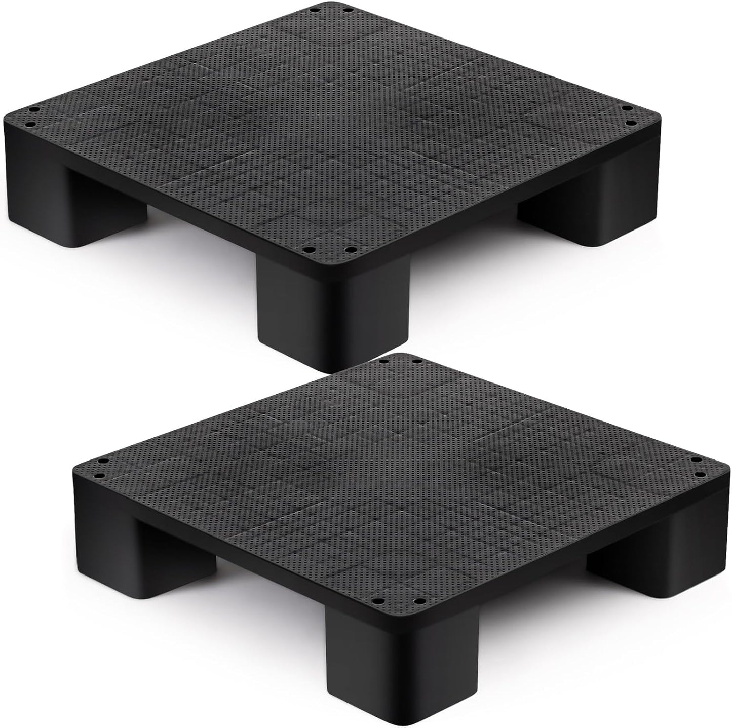 1 Pcs Plastic Pallet for Basement Storage Easy Stack Lightweight Floor Pallet Display Flooring Room Supermarket Christmas, Support up to 2000 Lbs (20'' L X 20'' W X 4.7'' H,Black)