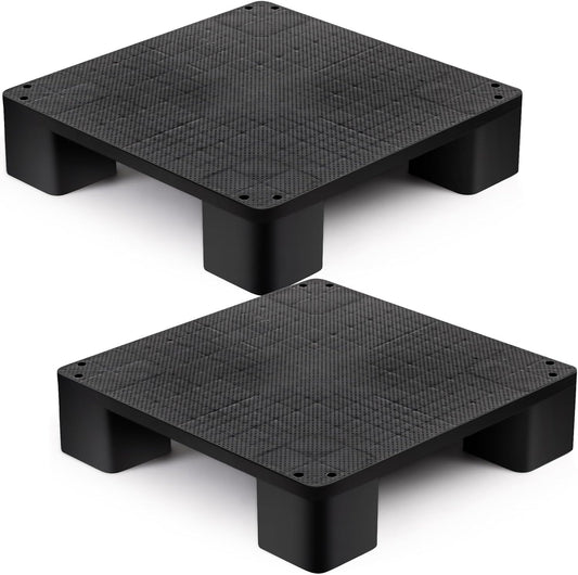 1 Pcs Plastic Pallet for Basement Storage Easy Stack Lightweight Floor Pallet Display Flooring Room Supermarket Christmas, Support up to 2000 Lbs (20'' L X 20'' W X 4.7'' H,Black)