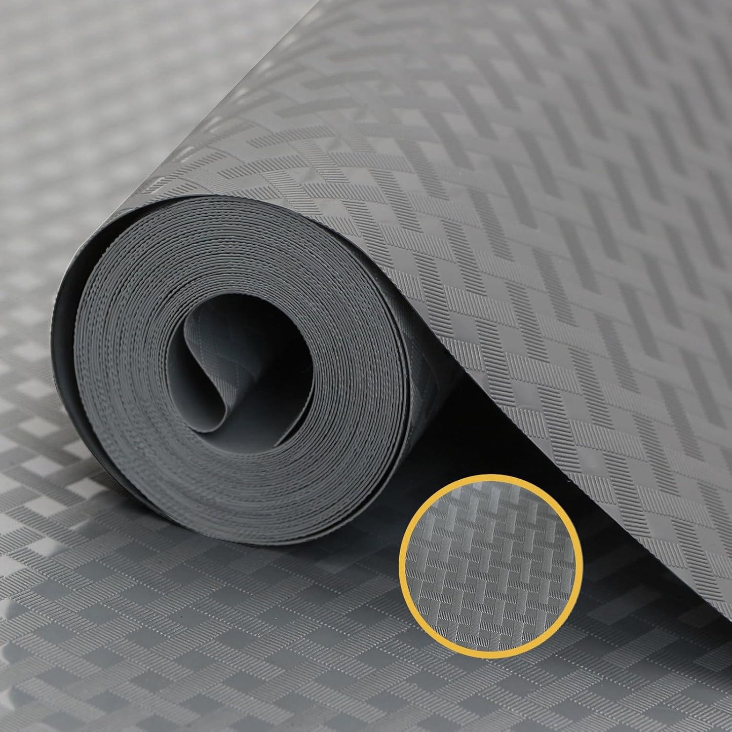 FEXIA Drawer Liners for Kitchen Cabinets, 12 Inch x 20 FT(240 Inch) Non Adhesive Cabinet Liner, Refrigerator Liners, Washable Oil-Proof Fridge Pads Shelves Drawer (Gray)