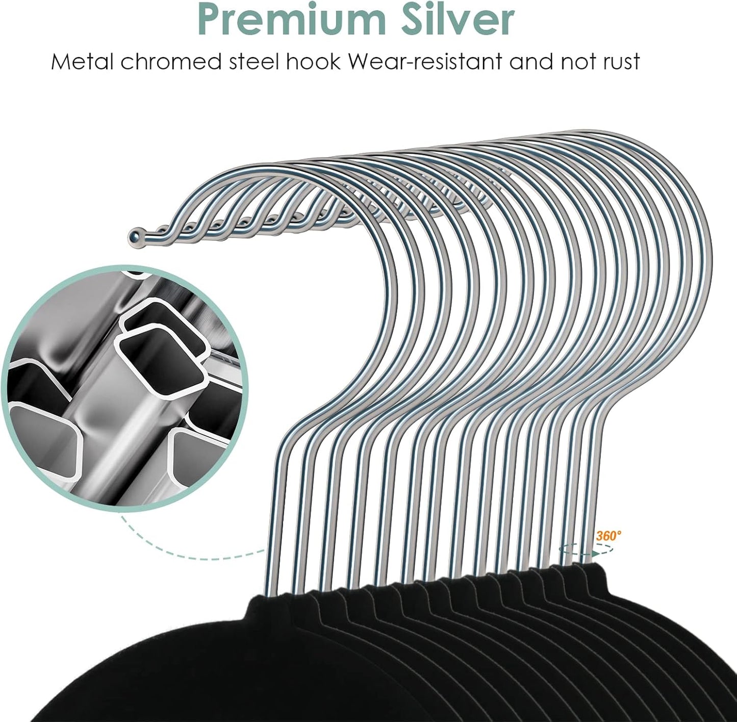 Velvet Hangers Space Saving Non Slip Pant Velvet Hangers, DUDUCOFU 4 Pack Black Multi Layer Clothes Hangers Closet Organizer for Pants Trousers Scarf