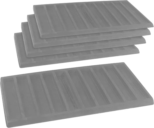 Novel Box 5 Pack 10-Slot Gray Liner Jewelry Storage Tray Inserts 14.75x8.25x1 Inches - Jewelry Organizer Pad for Drawers & Store Displays - Jewelry Display Pads for Necklaces Bracelets & Chains