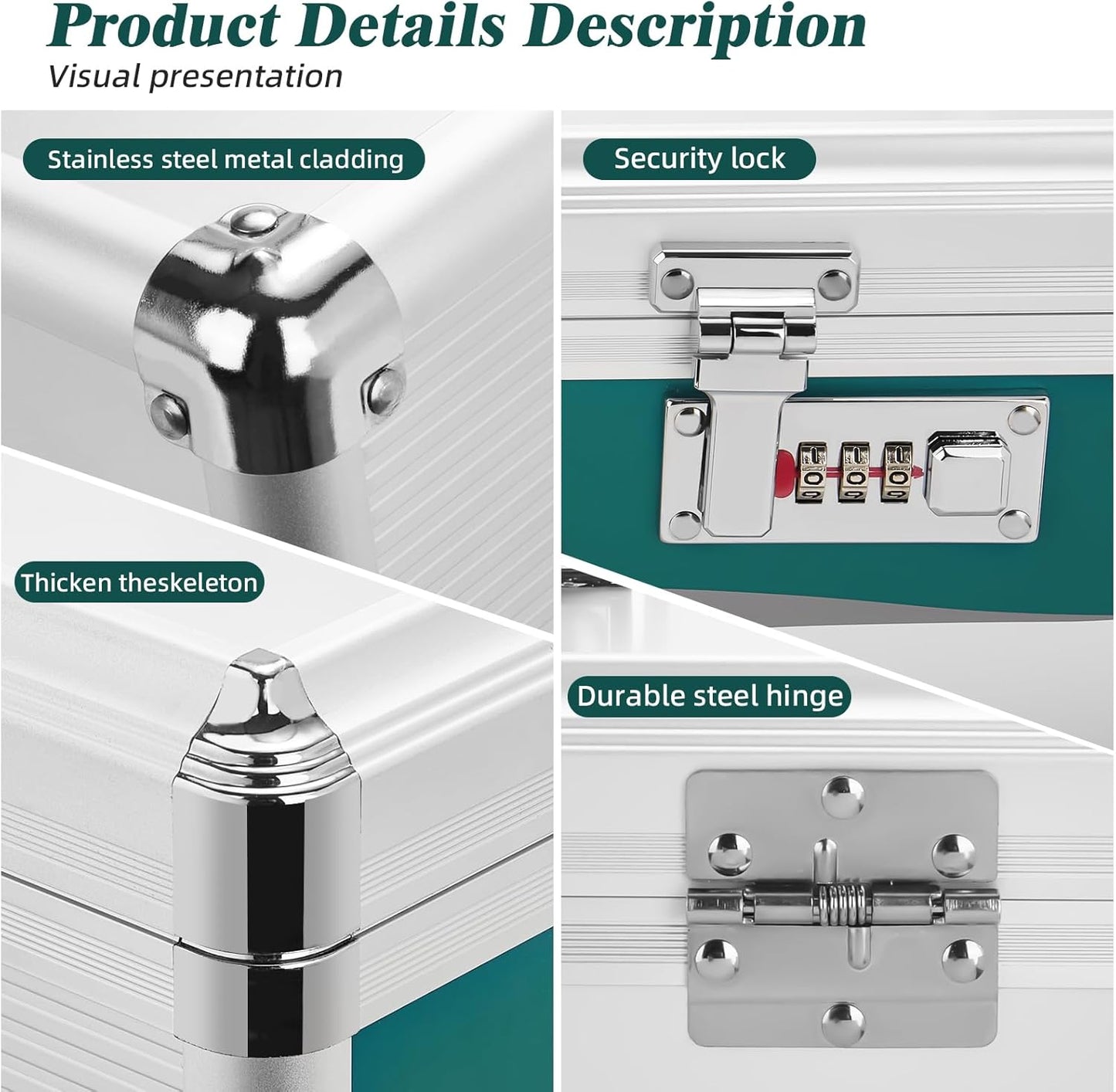 Glosen Medicine Lock Box with Combination Lock, Medication lock box【Small 10x6.7x6.7 Inch】,medical box organizer