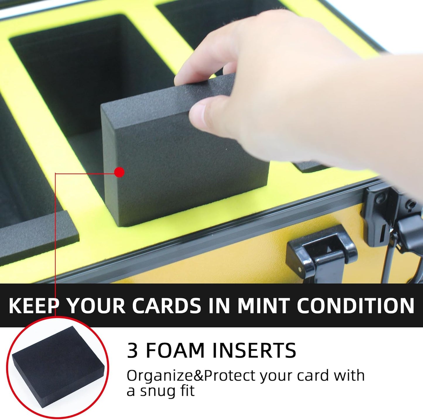 Graded Card Storage Box; Durable Sports, PSA Card Storage Case- Trading Card Storage Box - PSA Slab Case For Top Loaders (YELLOW, 14.17x11.2x7 inches)