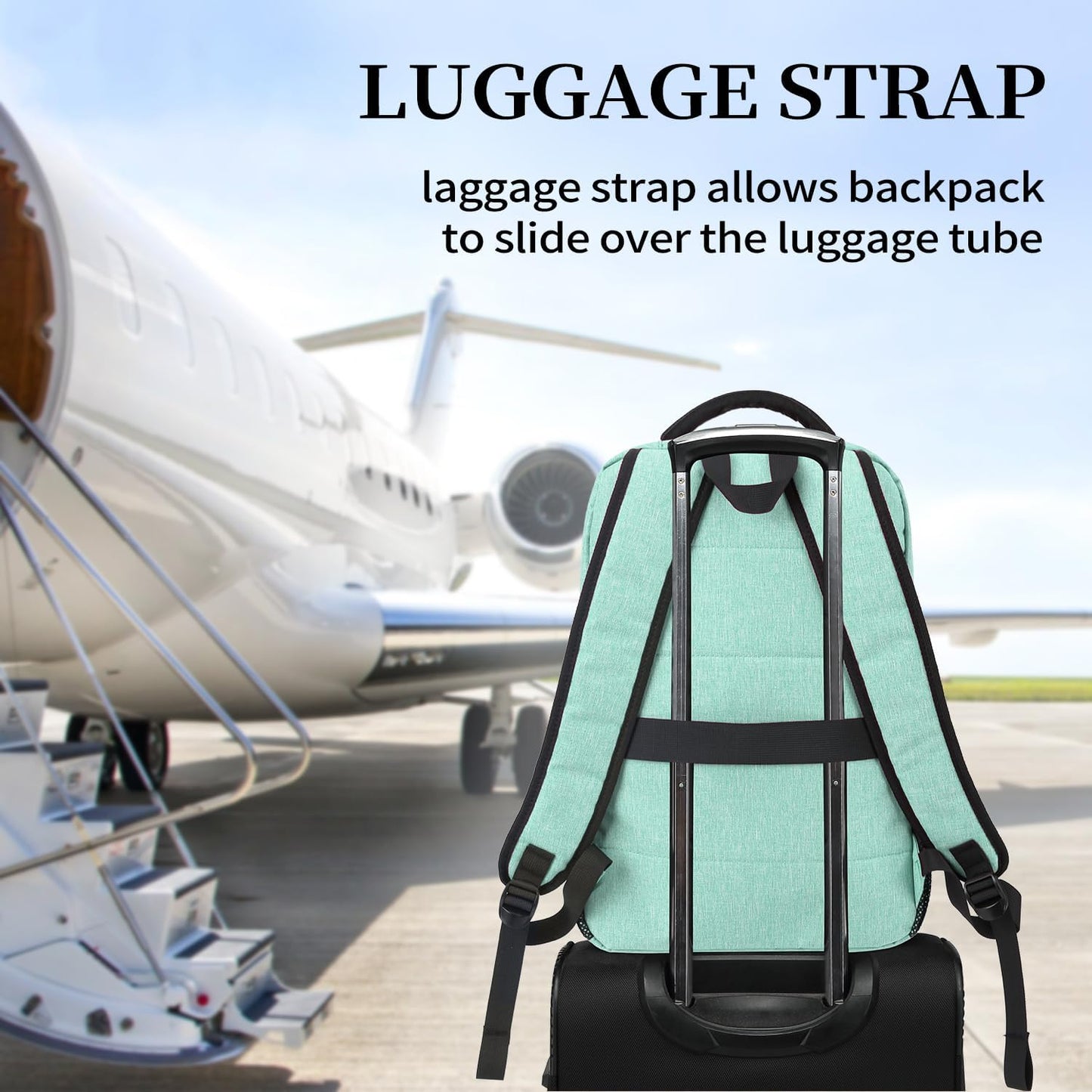 Della Gao Travel Laptop Backpack, Anti Theft Backpack for Men and Women with USB Slit Business Computer Backpack Bag (Green, 15.6 Inch)