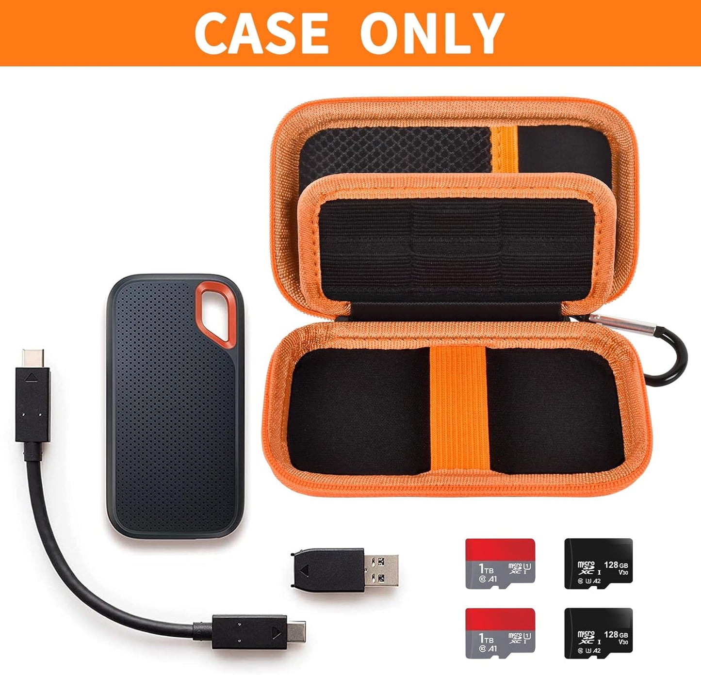 Case Compatible with SanDisk 1TB 2TB 4TB 500GB/ for PRO Extreme Portable SSD External Solid State Hard Drive, Memory Card SD SDXC SDHC Card Storage Holder Organizer (Box Only) (Box Only)