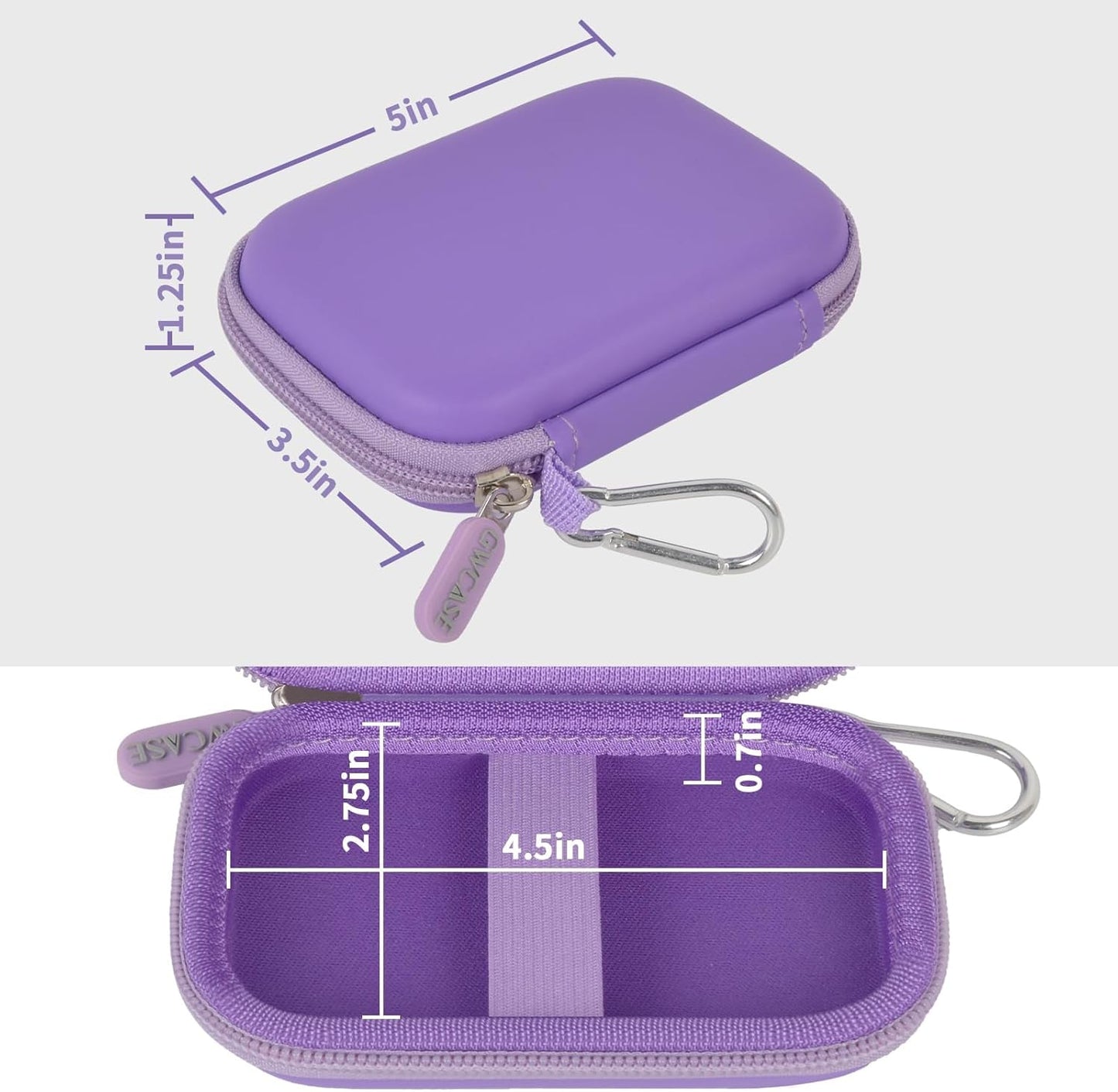 Case Compatible with Samsung T9/ T7/ T7 Shield Portable SSD 1TB 2TB 4TB External Hard Drive, Storage Travel Carrying Holder Organizer for Solid State Drives & USB Cable (Box Only)-Purple