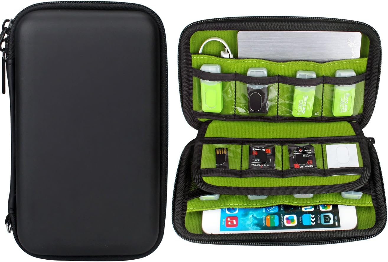 Aprince Digital Gadget Case Waterproof Memory Card Case,Designed for External Hard Drive,USB Flash Drives,Power Banks - Best for Traveling