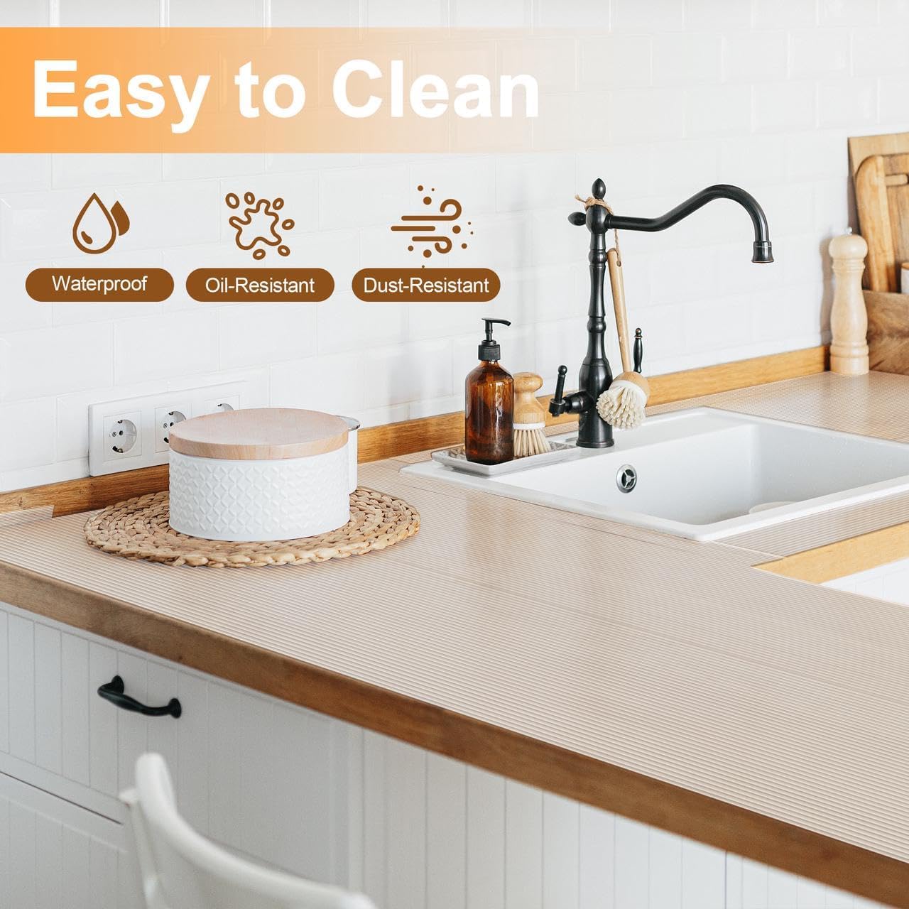 FEXIA 2 Rolls Shelf Liners for Kitchen Cabinets Non-Slip Drawer Liner 24 Inches x 20 FT Waterproof & Oil-Proof Non Adhesive Durable Material Fridge Liner for Shelves