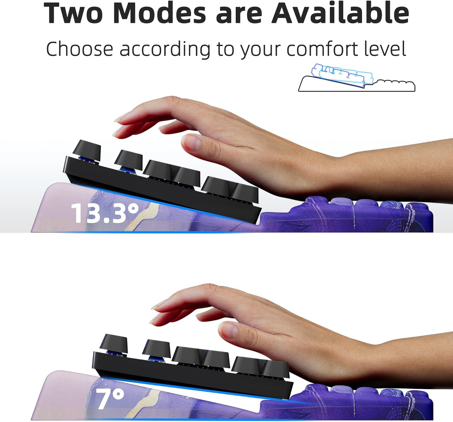 Ospelelf Computer Keyboard Stand Tilt with Wrist Rest, Comfy Ergonomic Keyboard Riser Holder for Desktop