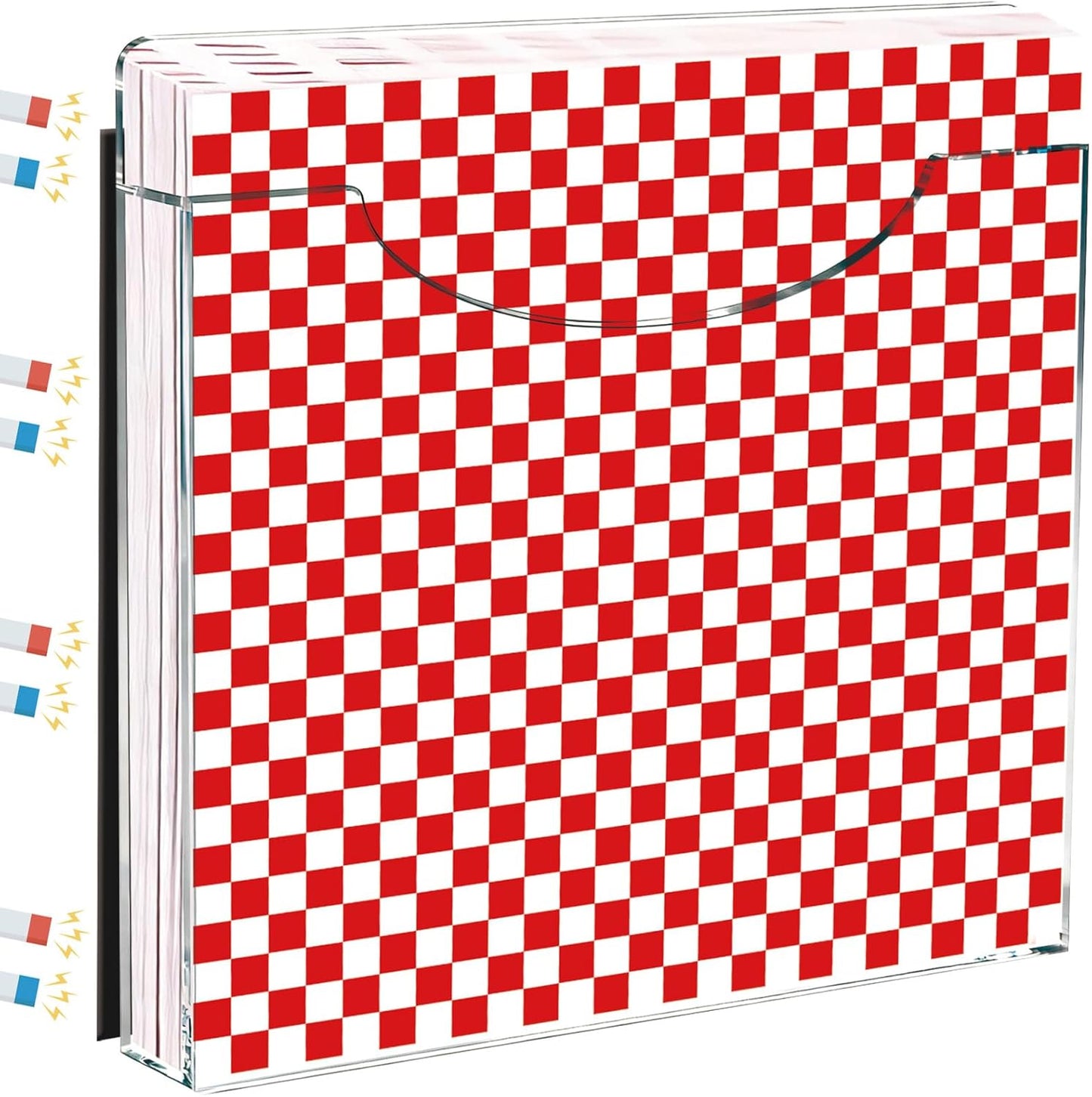 Magnetic Parchment Paper Holder – Clear Acrylic Wax & Deli Paper Organizer for Cabinet Door, Parchment Paper Storage for Kitchen & Bakery (Fits 12x12 in Sheets)