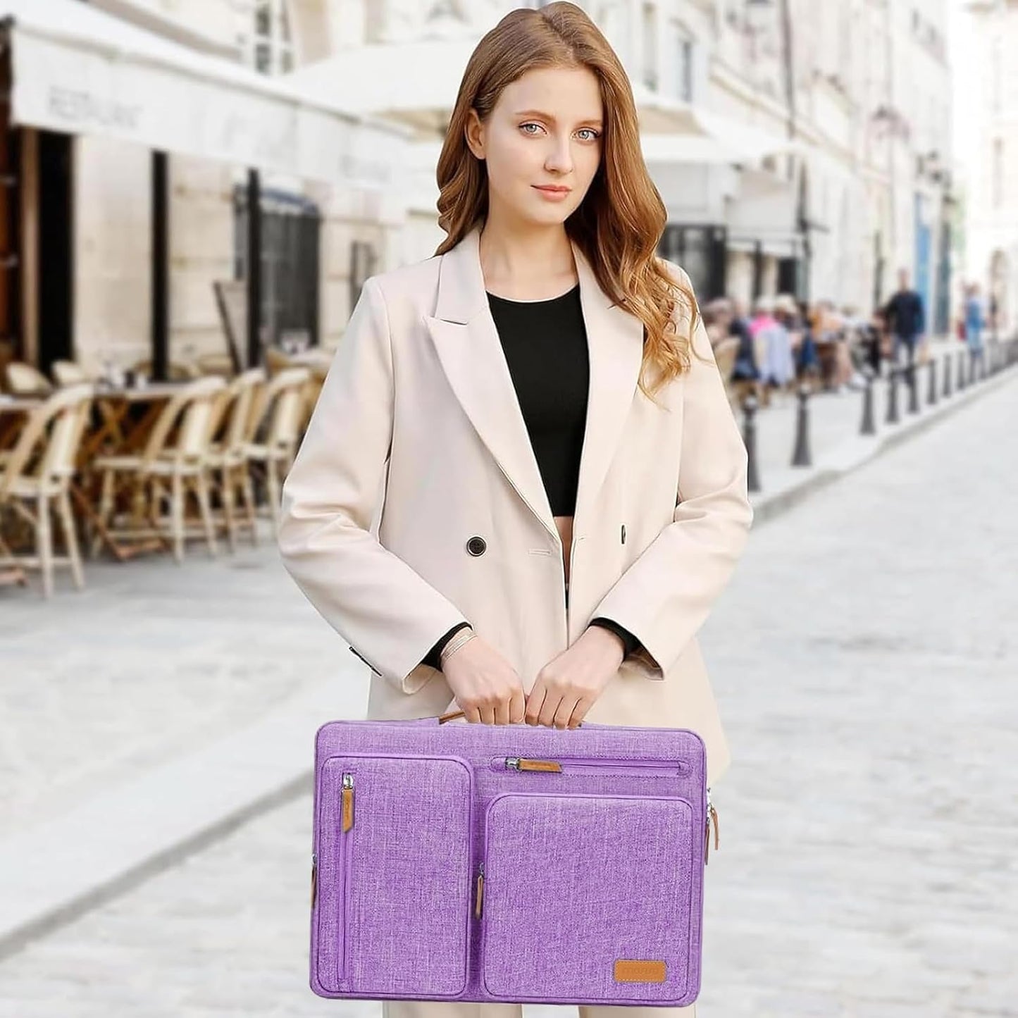 MOSISO 360 Protective Laptop Case 16 inch, 15-15.6 inch Laptop Sleeve Compatible with MacBook Pro 16, HP, Acer, Dell, Lenovo, ASUS, Side Open Carrying Case with 4 Zipper Pockets&Handle, Lilac
