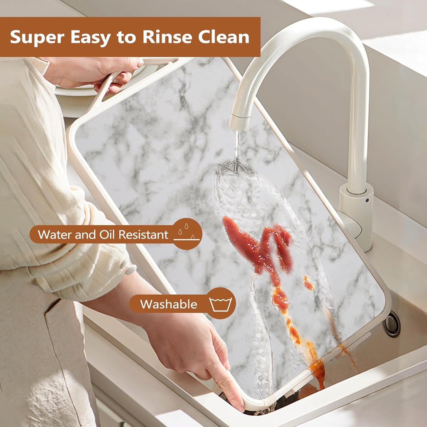 Drawer and Shelf Liner for Kitchen Cabinets, Non-Adhesive Strong Grip Thickened Cabinet Liners for Shelves, Non-Slip Mats Shelving Paper Protect Cupboard, Dresser, Pantry | Marble, 17.5" x 30FT