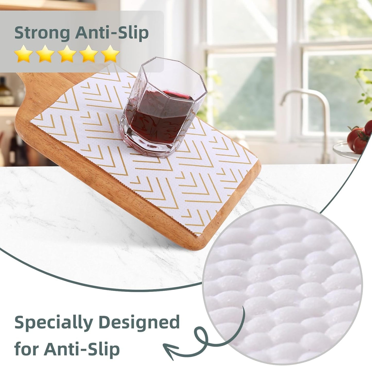 Shelf Liner for Kitchen Cabinets Non Adhesive Drawer Liner Gold Arrow Non-Slip Thickened Shelf Liner Paper Strong Easy to Clean for Tool Box Refrigerator with Knife and Tape Measure 17 inche x 20 feet