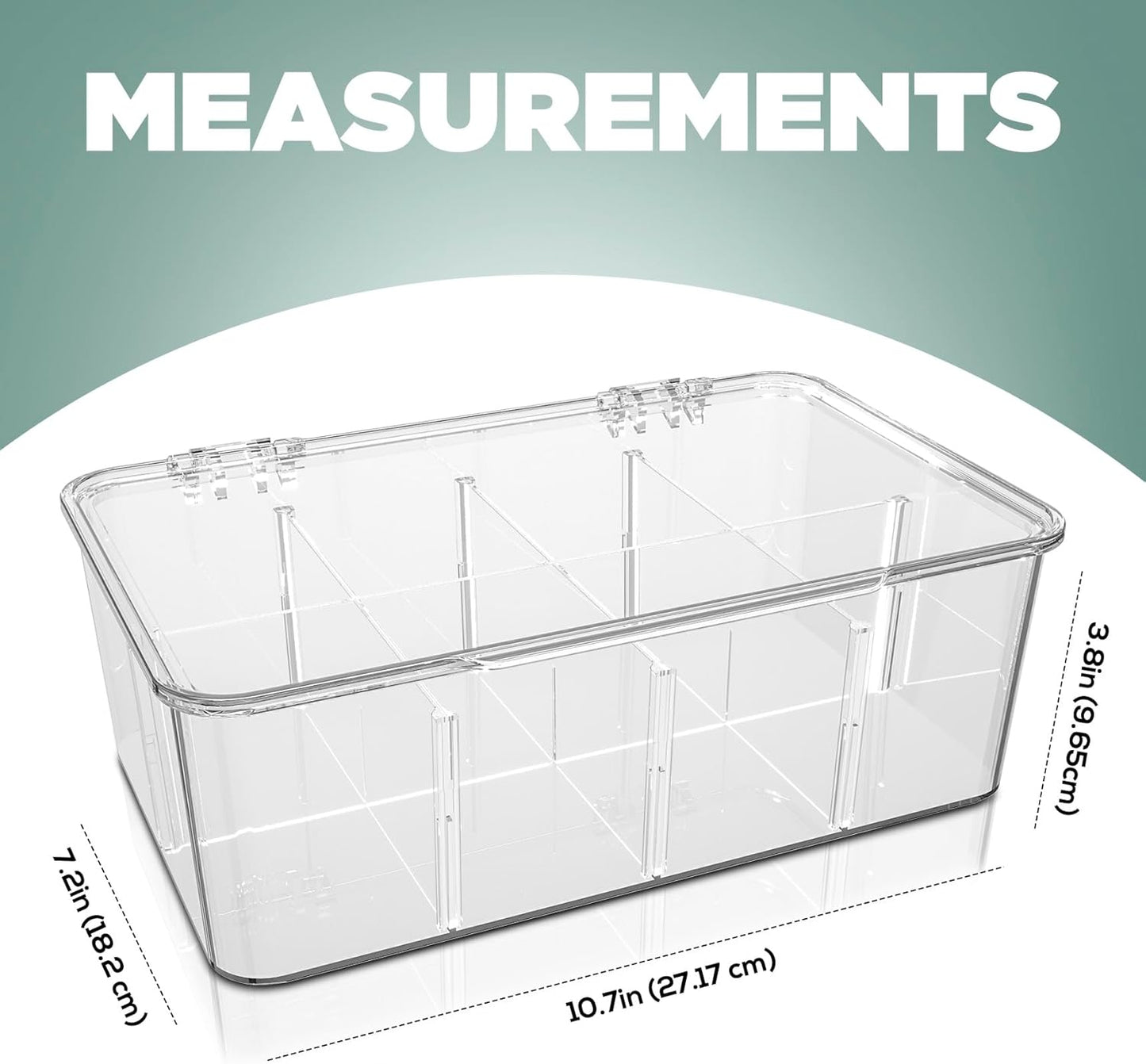 Utopia Home - Tea Bag Organizer With Lids, (1 Pack) Clear Pantry Storage Box - Stackable Partition Organizers or Holder With Lids For Drawers, Countertops, Fridge, Kitchen, Snack & Spice Organization
