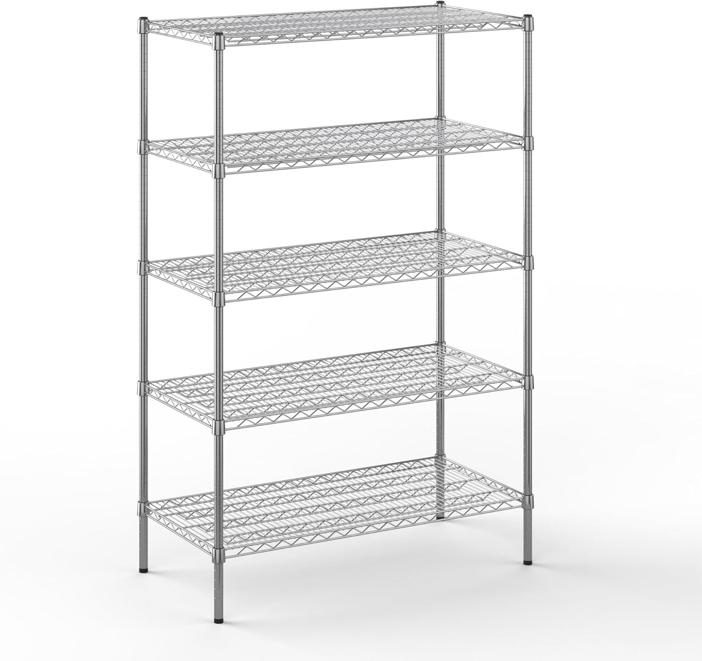 Wire Shelving Kit | NSF Commercial Storage Rack Unit (5-Tier | 64" Height, 21" Deep x 42" Wide)