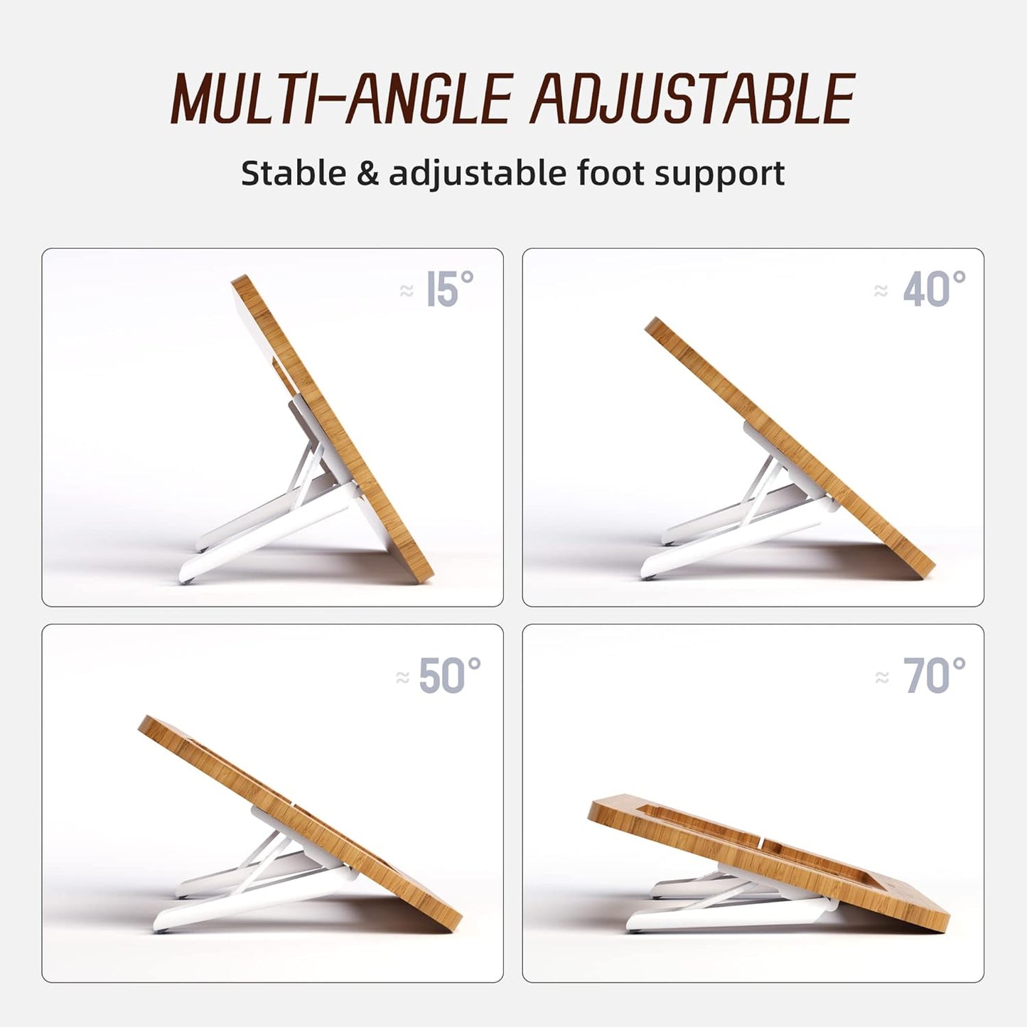 Wooden Tablet Drawing Stand - Adjustable 5 Angles for Laptop,Book Reading Stand, Compatible with 12.9/13inch iPad Pro with iPad Case Version(3rd - 7th Gen)