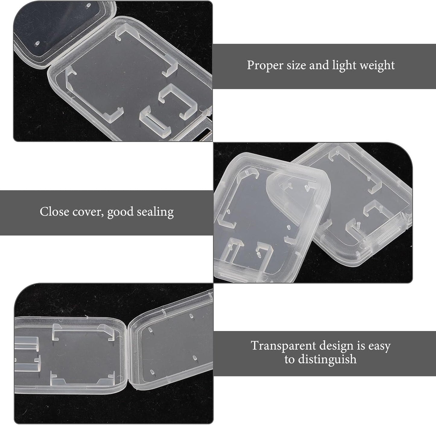 24pcs Portable Memory Card Cases Small Organizer for Secure Digital and Cards Transparent Storage Box with Lid Lightweight Protective Holder to Prevent Loss and Damage for Cameras
