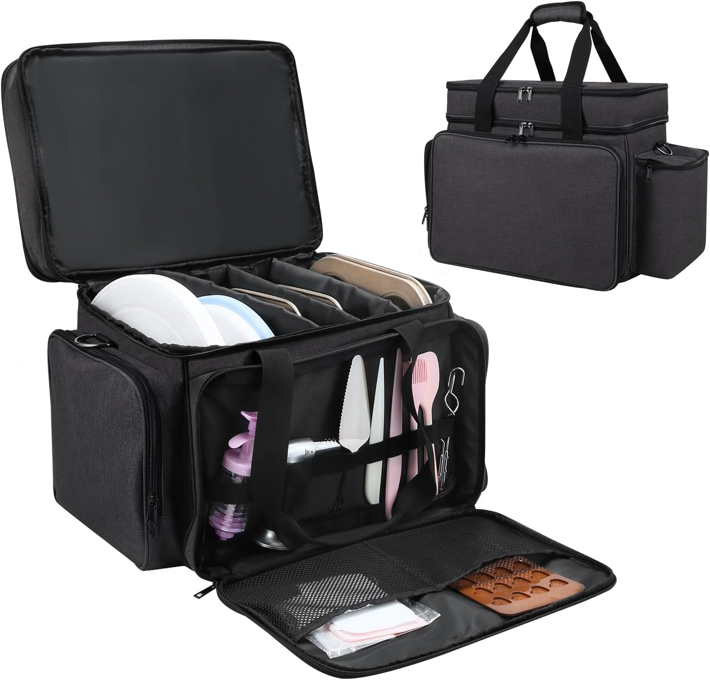 Baking Supplies Storage Case,Cake Decorating Storage Baking Supplies Organization for Bakers/Pastry Chefs,Cupcake Cookie Decorating Kit Organizer for Beginners and Cake Lovers