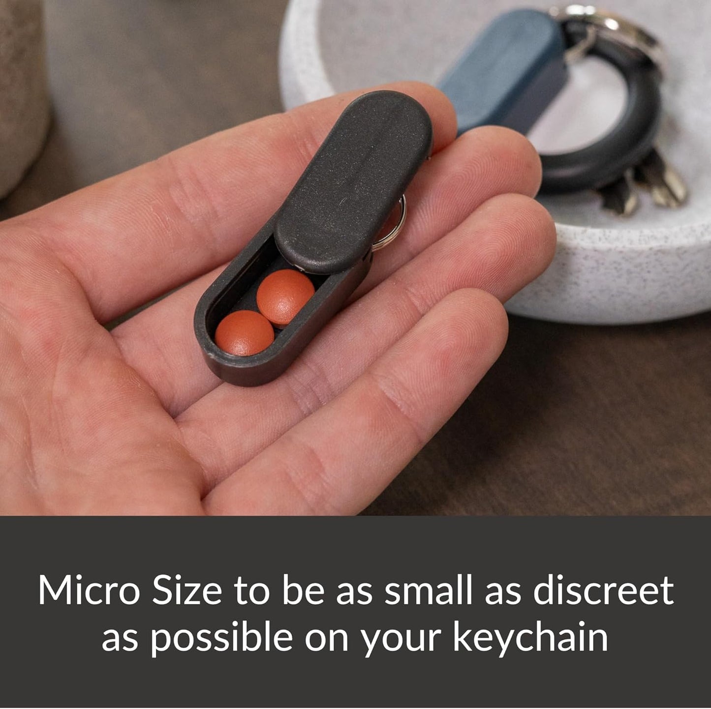 Keychain Pill Holder Single Pack – Lightweight Magnetic Pill Organizer for Daily Medication Storage, Portable Micro Pill Case for Travel, Durable and Discreet (Blush)