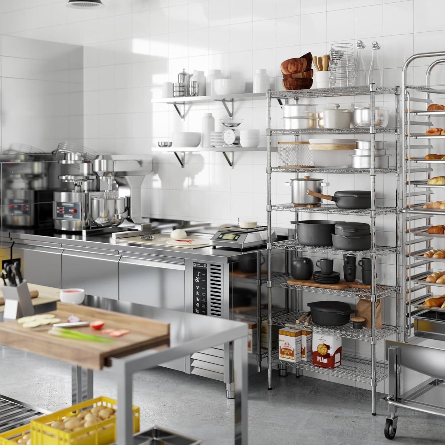 14" Deep x 30" Wide x 74" Height Wire Shelving Kit | 8-Tier | NSF Commercial Storage Rack Unit