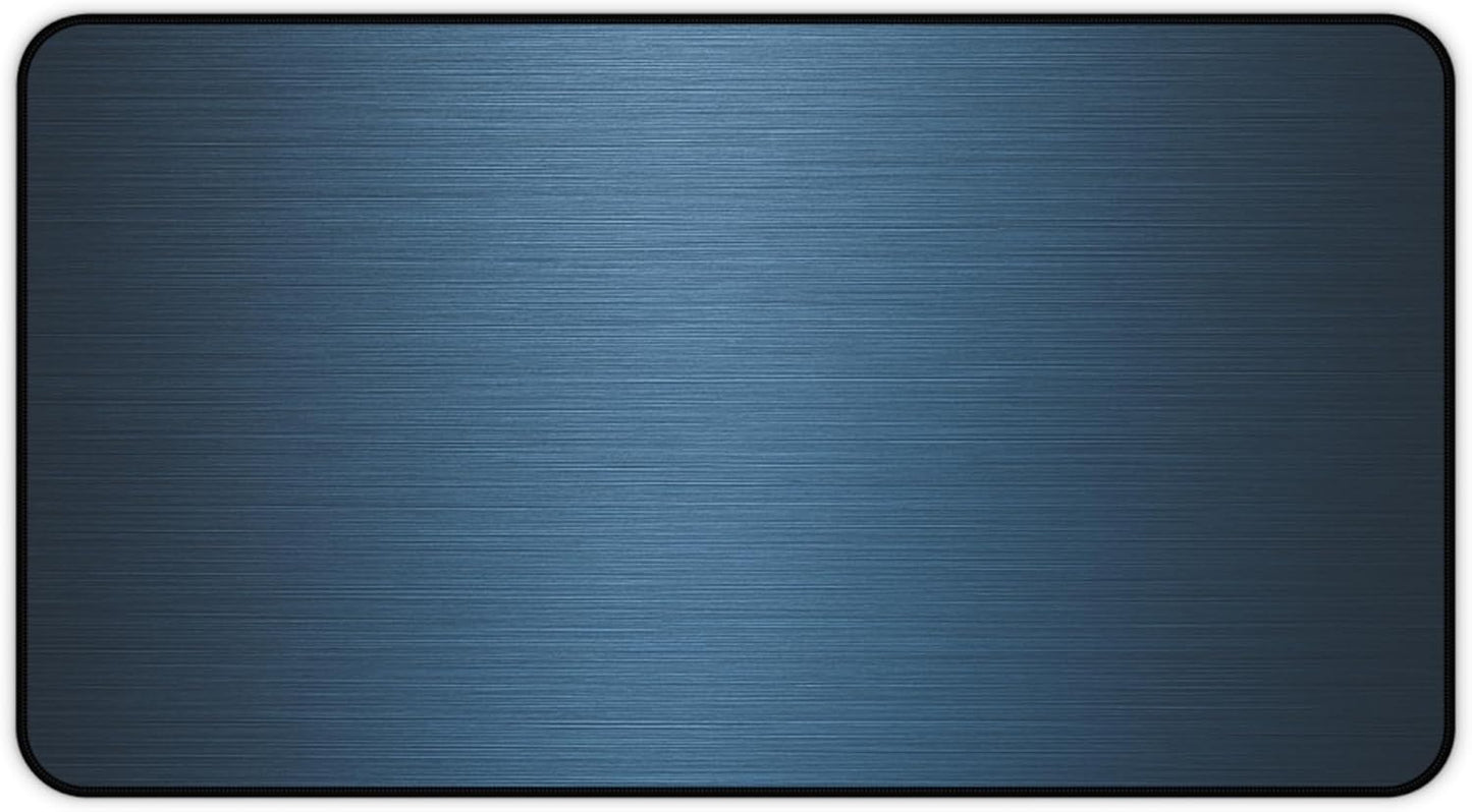 Brushed Metal Texture Desk Mat - Extended Mouse Pad & Desk Pad, Neoprene Surface, Non-Slip Rubber Base, Stitched Edges, Desk Protector for Keyboard & Mouse, Sizes 12x18/12x22/16x32 (Blue, 12x22)