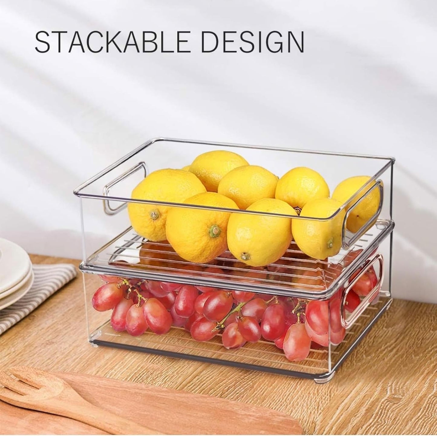 9 Pack Refrigerator Organizer Bins,3 Sizes Clear Pantry Storage with Handles for Fridge, Freezer, Shelves, Drawer, Bins, Snack Organizer for Home & Kitchen