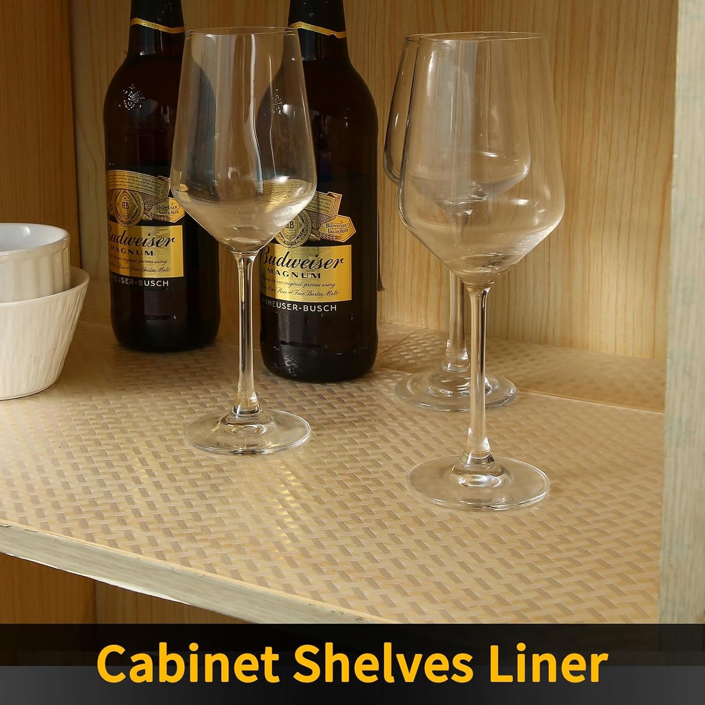 iwtmm Shelf Drawers Liners for Kitchen Cabinets Non-Slip, Washable, Oil-Proof Drawer Liners, EVA Waterproof Non-Adhesive Cabinet Liners for Kitchen, Pantry, Bathroom