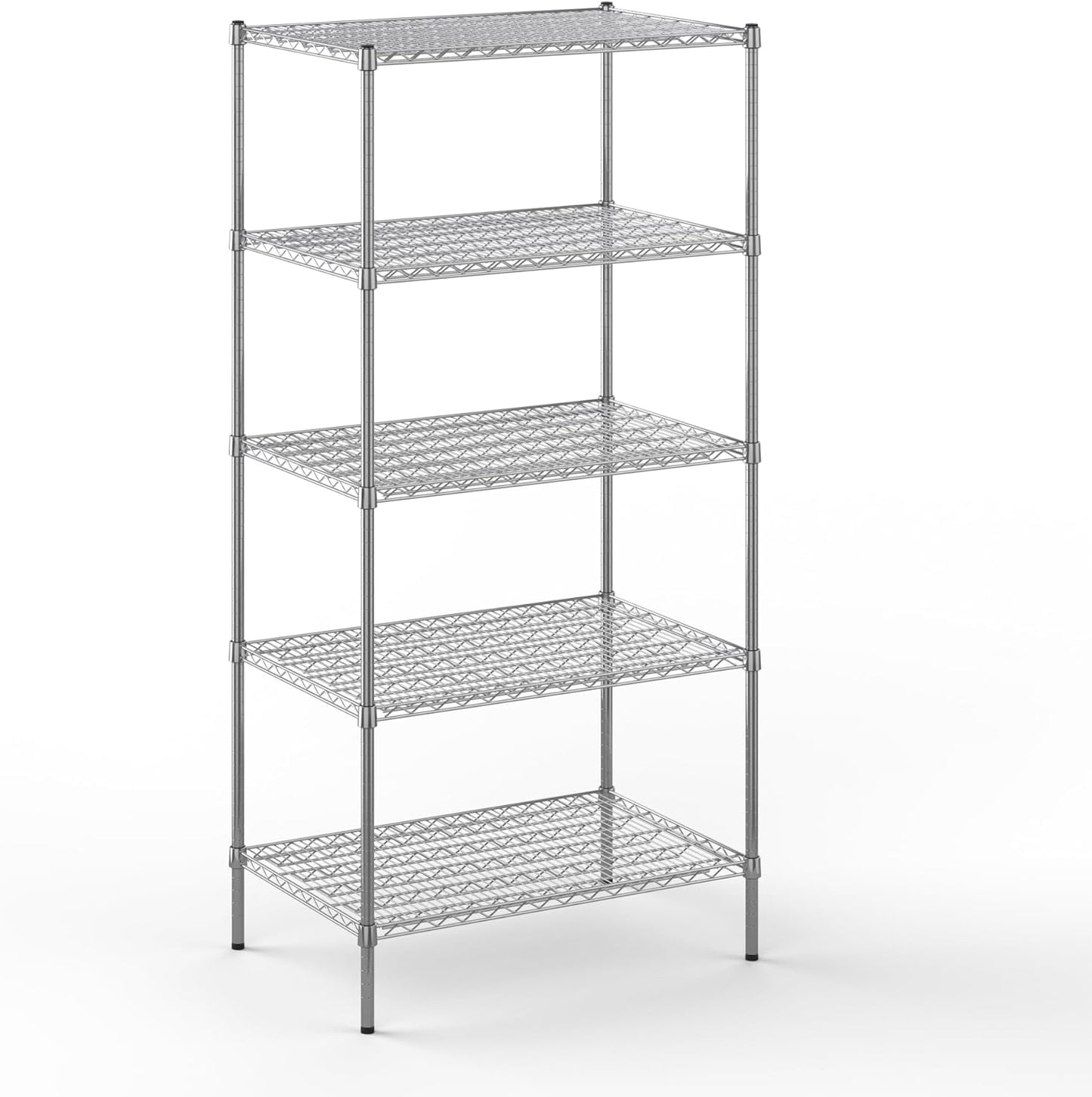 24" Deep x 36" Wide x 74" Height Wire Shelving Kit | 5-Tier | NSF Commercial Storage Rack Unit