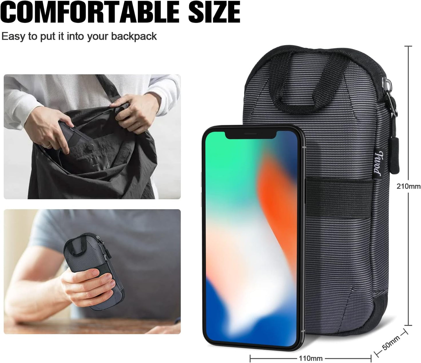 Twod Electronic Organizer Travel Universal Accessories Storage Bag Portable for Hard Drives, Cables, Memory Sticks, Charger, Phone, USB,SD Cards
