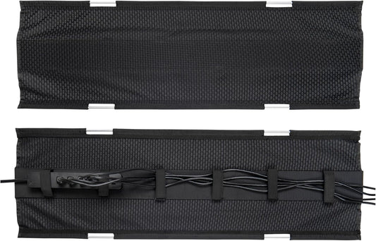 PERFECT POSTURE Mesh Cable Organizer – Under Desk Cable Management with Adjustable Straps, Flexible Mesh, Easy-Access Design, & Standing Desk Compatible – 37.4” (Black)